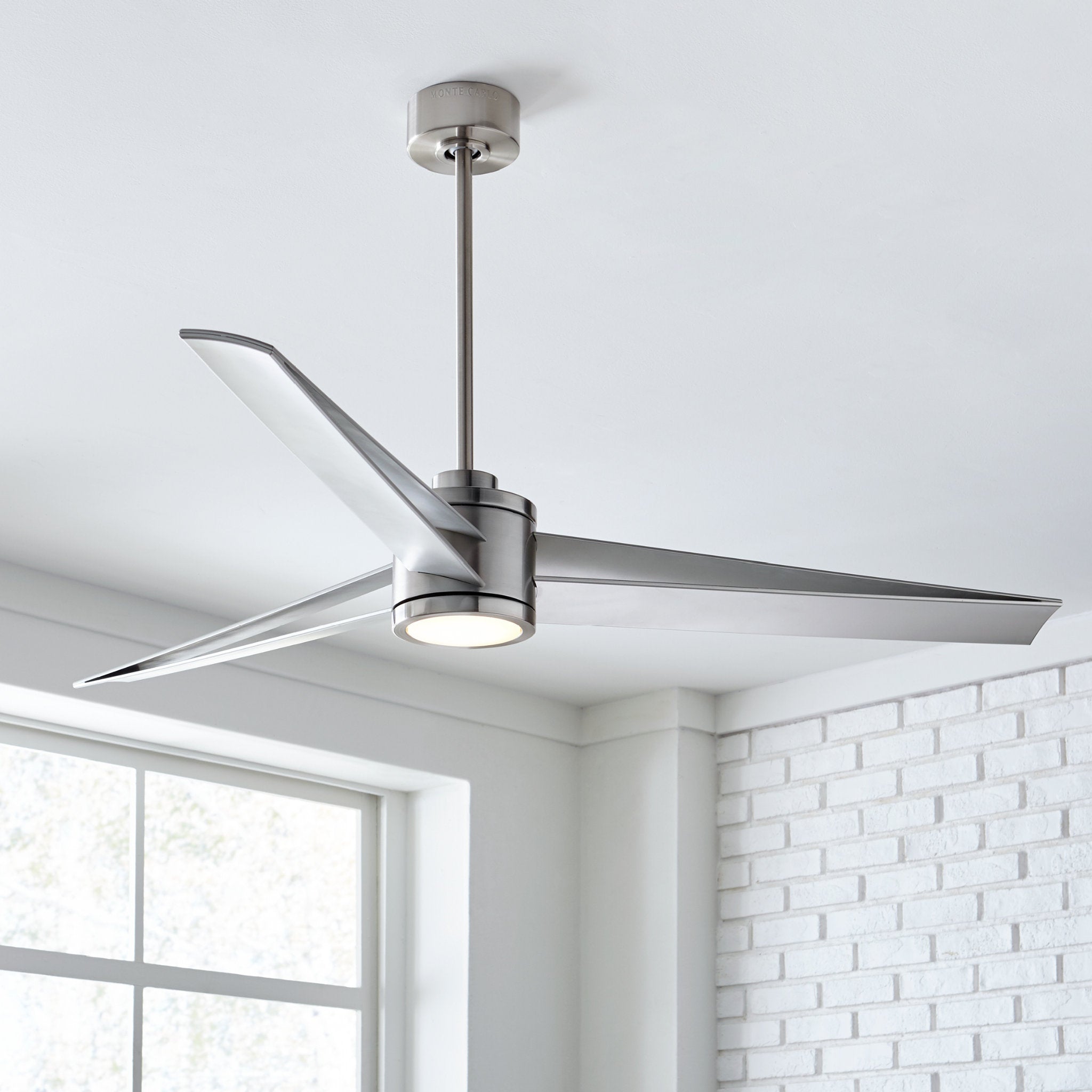 Sean Lavin Armstrong 60" LED Ceiling Fan in Brushed Steel w/ Silver Blade D:60'' H:14 3/32''