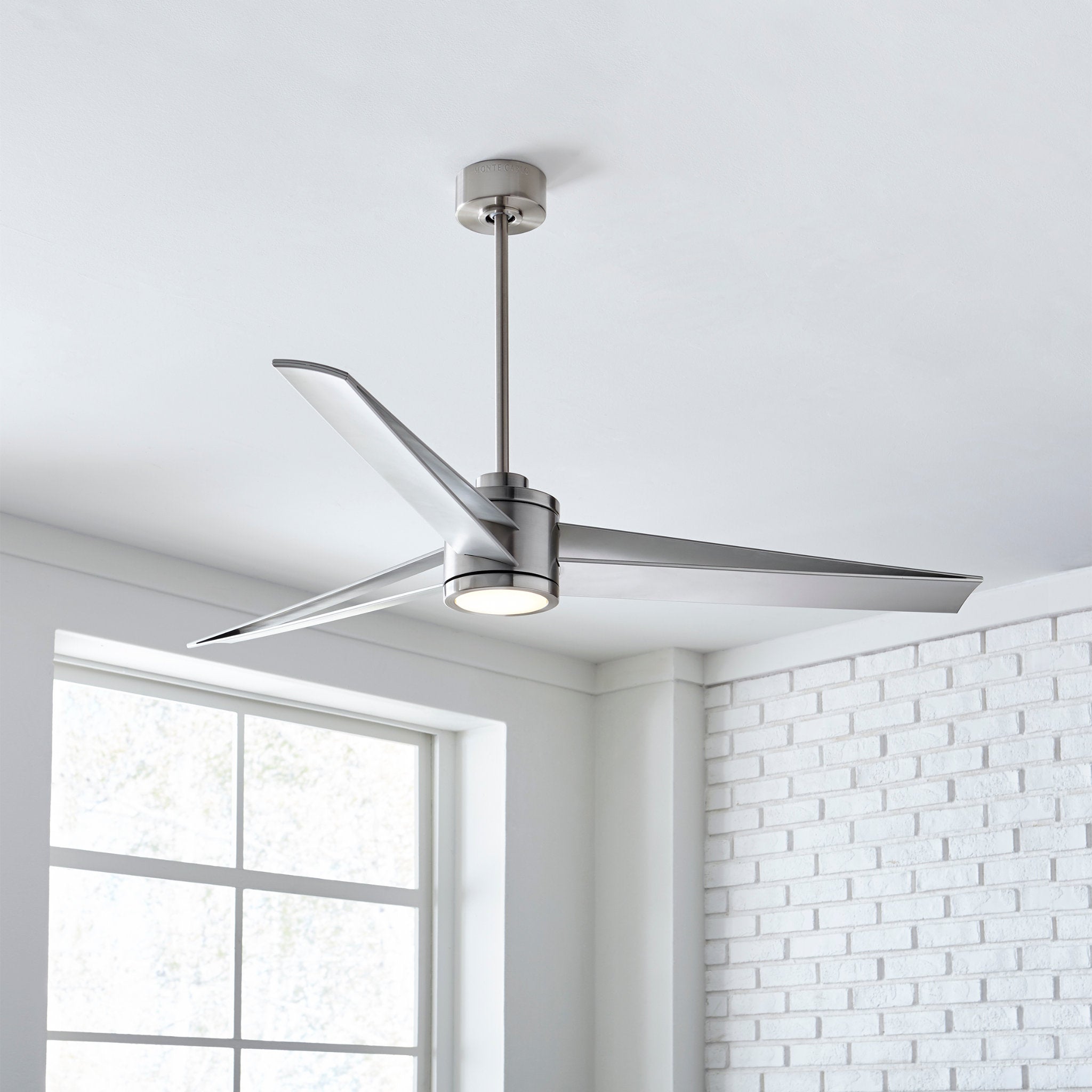 Sean Lavin Armstrong 60" LED Ceiling Fan in Brushed Steel w/ Silver Blade D:60'' H:14 3/32''