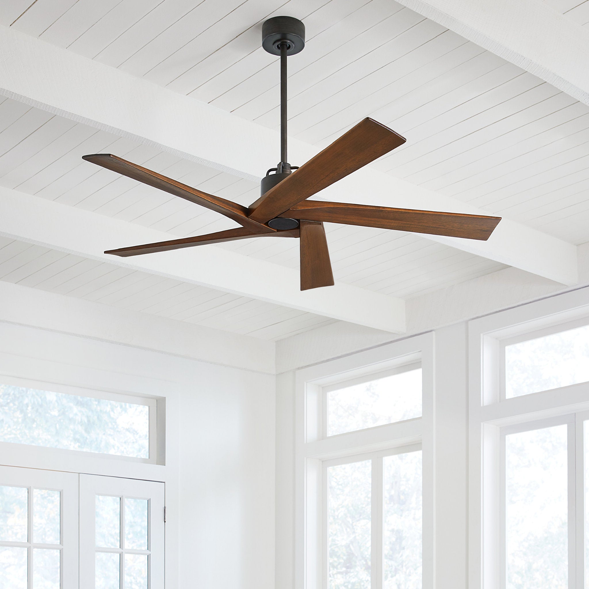 Sean Lavin Aspen 56" Ceiling Fan in Aged Pewter w/ Dark Walnut Blade D:56'' H:13 3/32''