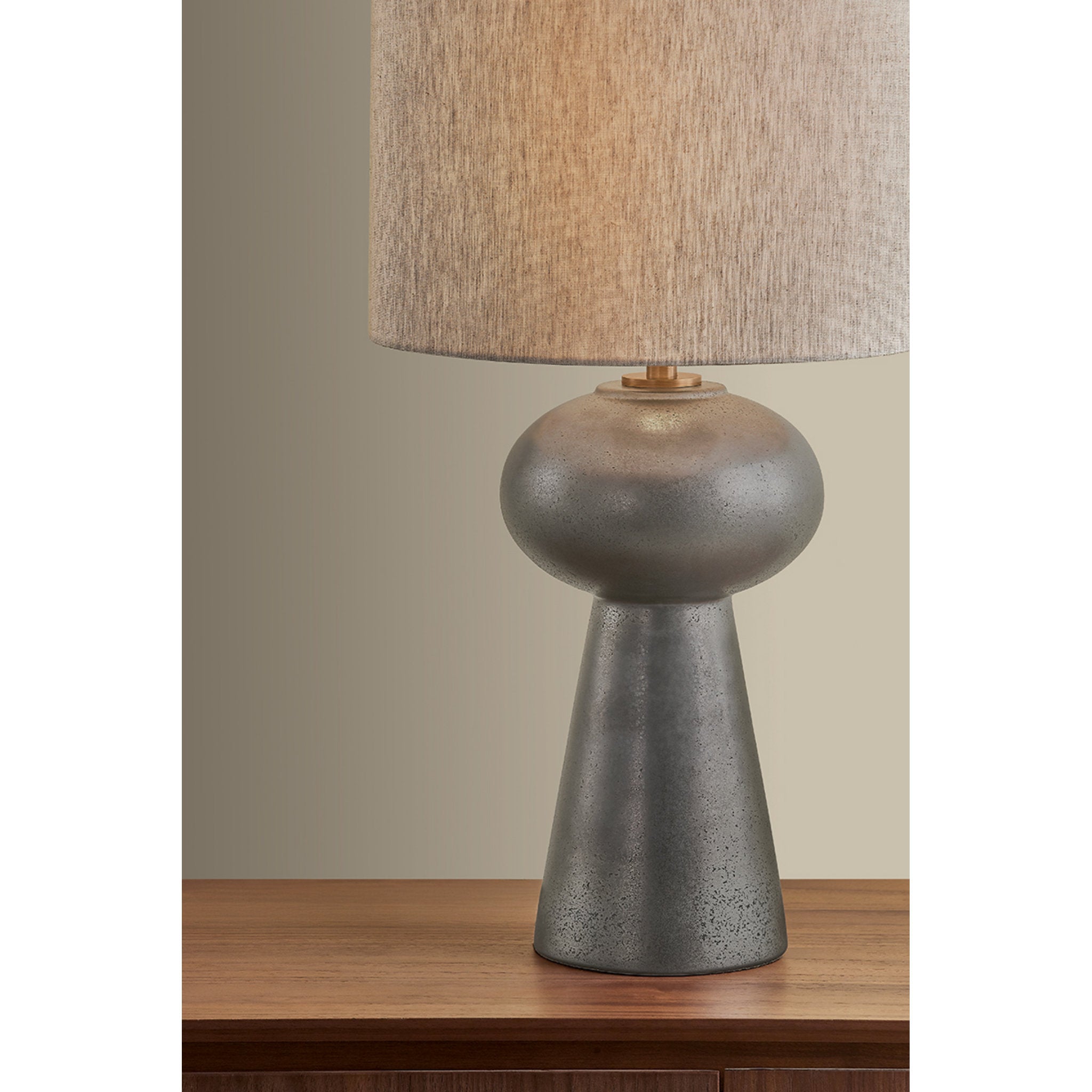 McAlpine 1-Light Table Lamp in Patina Brass 14W x 27.5H
