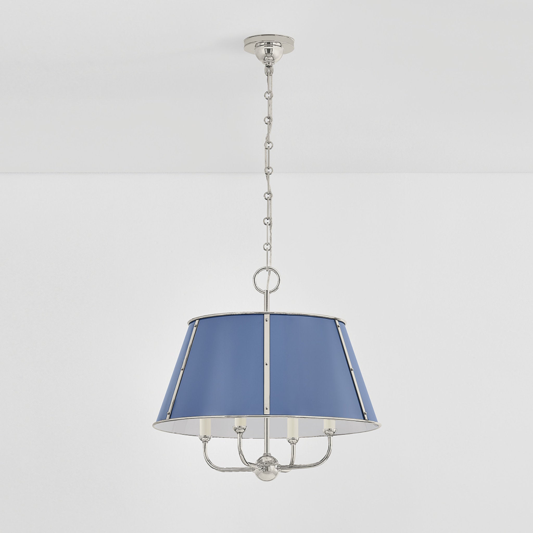 Cambridge 4-Light Chandelier in Polished Nickel by Mark D. Sikes 20.25W x 19.5H