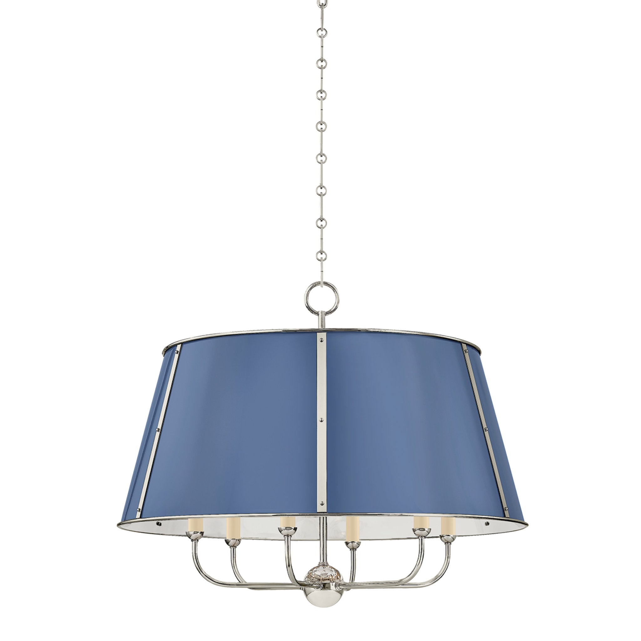 Cambridge 6-Light Chandelier in Polished Nickel by Mark D. Sikes 28.5W x 23H