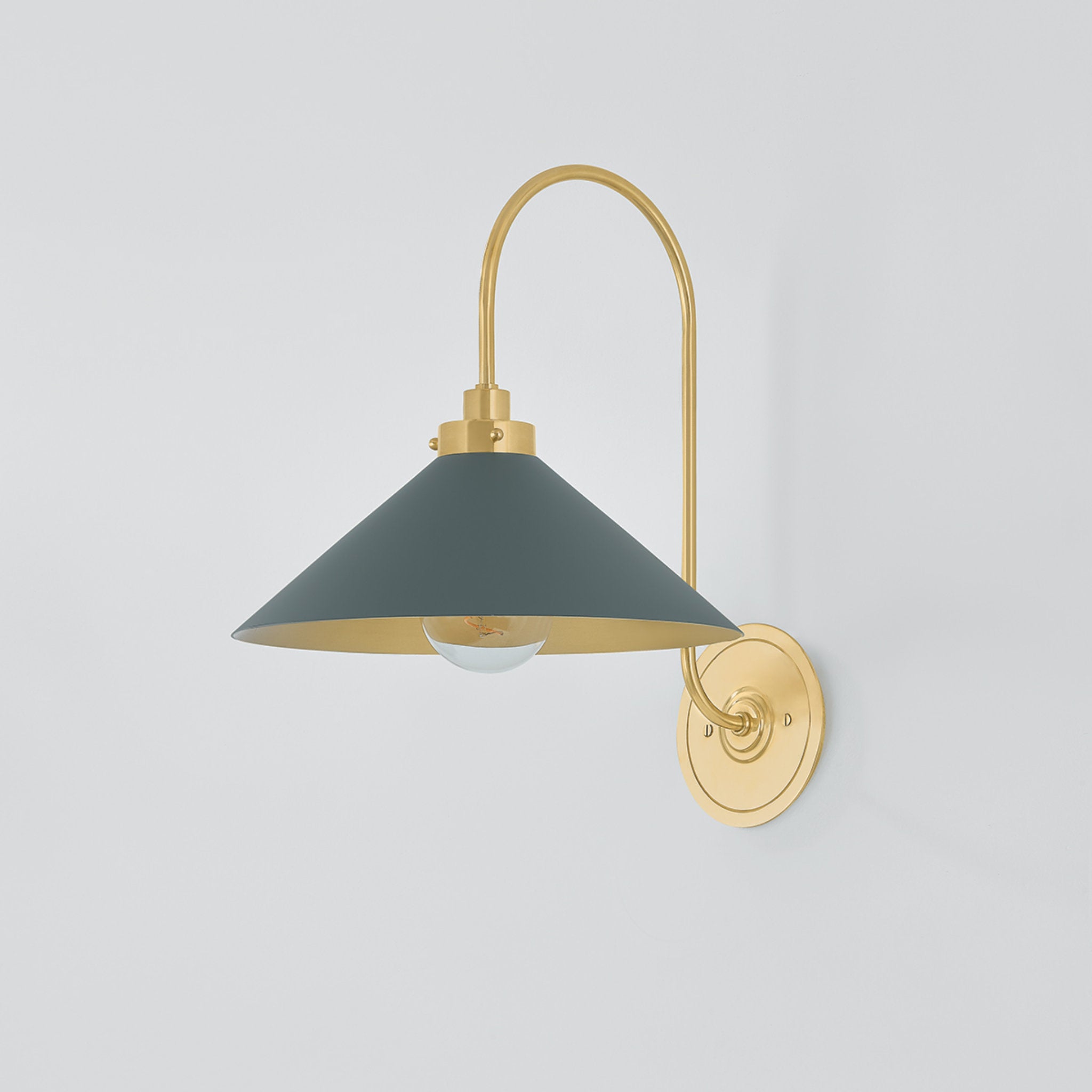 Clivedon 1-Light Wall Sconce in Aged Brass by Mark D. Sikes 12W x 16H (Soft Studio Green)