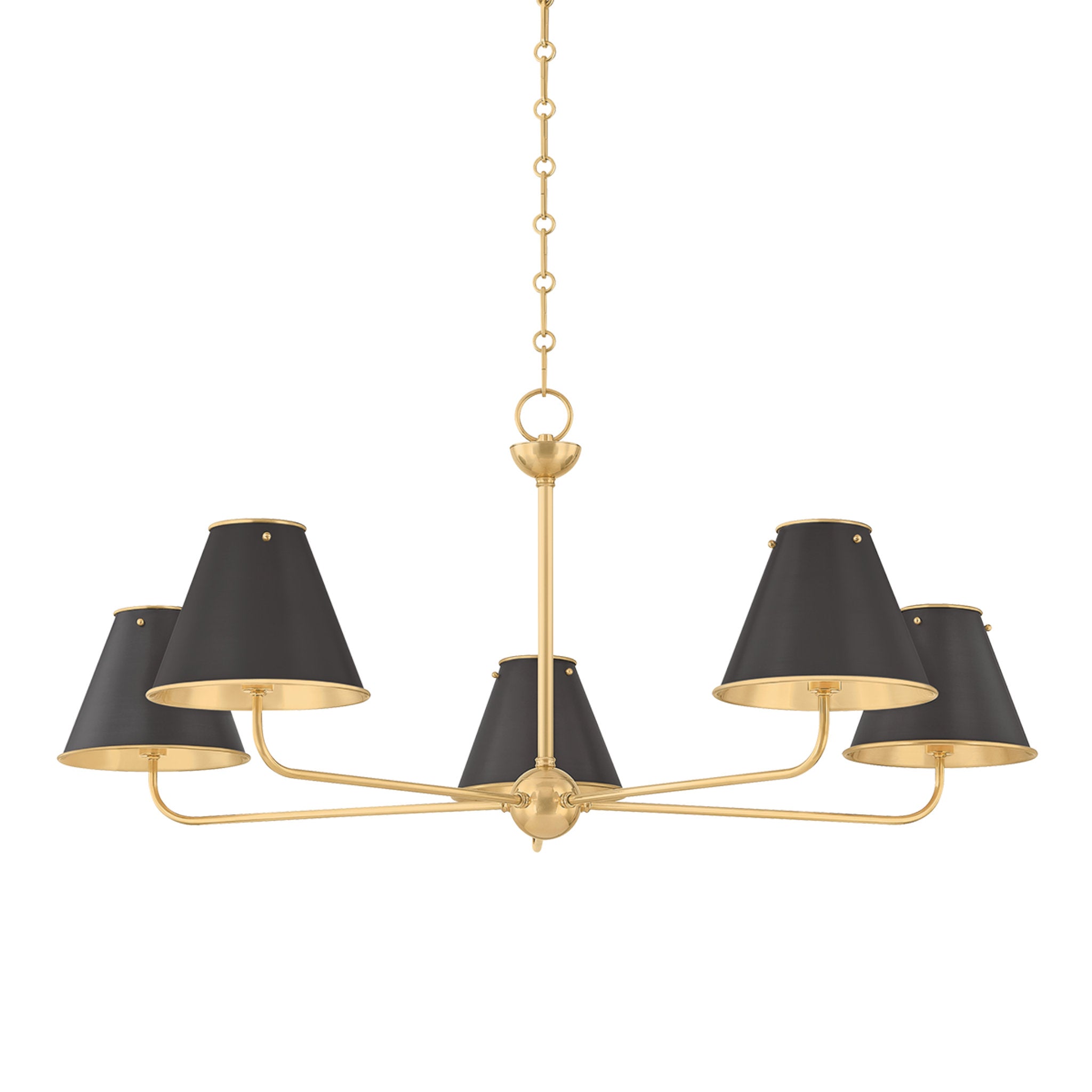 Burghley 5-Light Chandelier in Aged Brass by Mark D. Sikes 43W x 18.25H (Distressed Bronze)