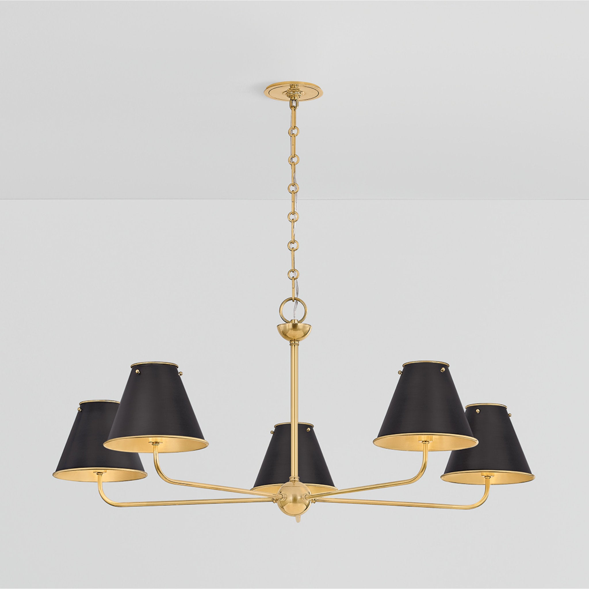 Burghley 5-Light Chandelier in Aged Brass by Mark D. Sikes 43W x 18.25H (Distressed Bronze)