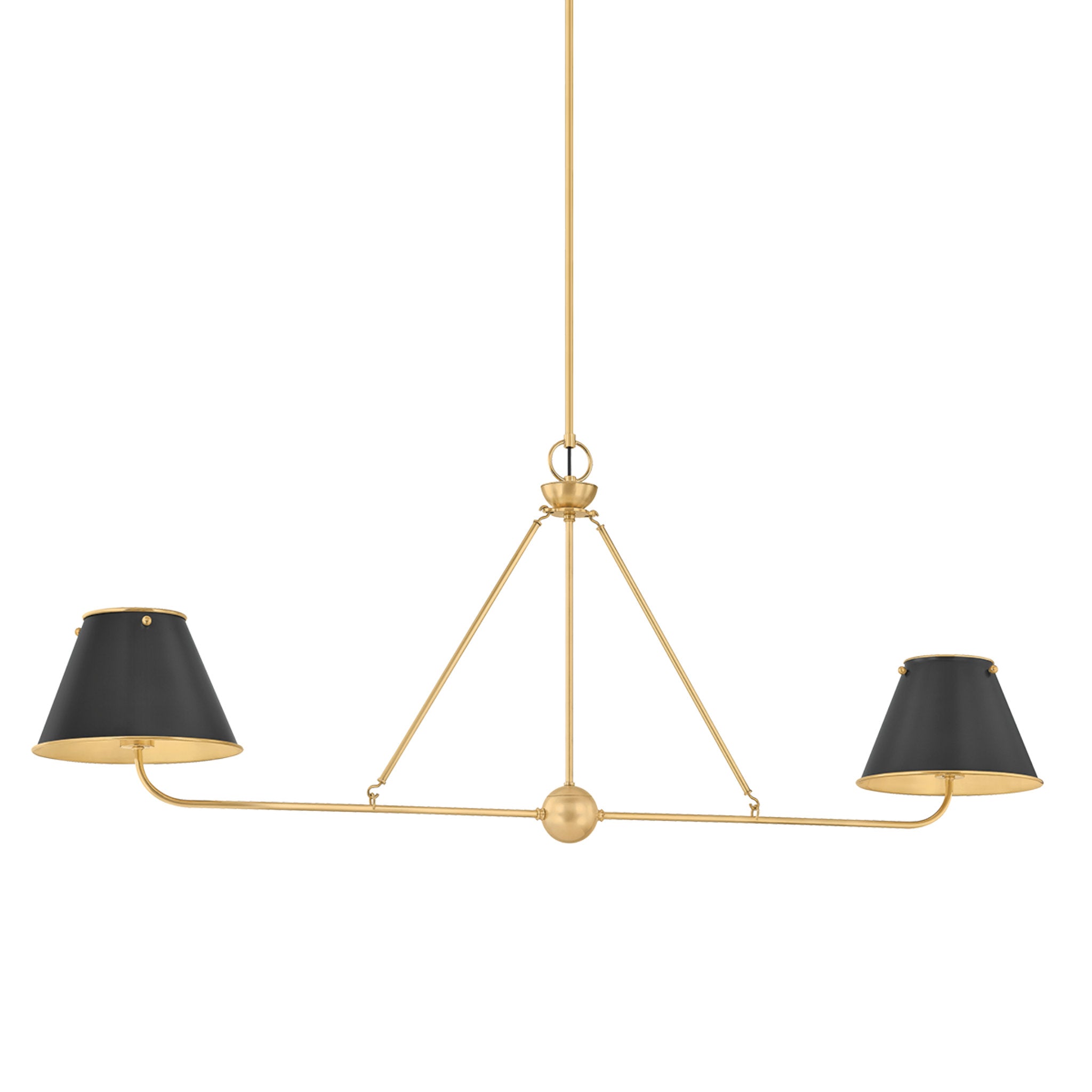 Burghley 2-Light Linear in Aged Brass by Mark D. Sikes 54.25L x 10W x 21H (Distressed Bronze)
