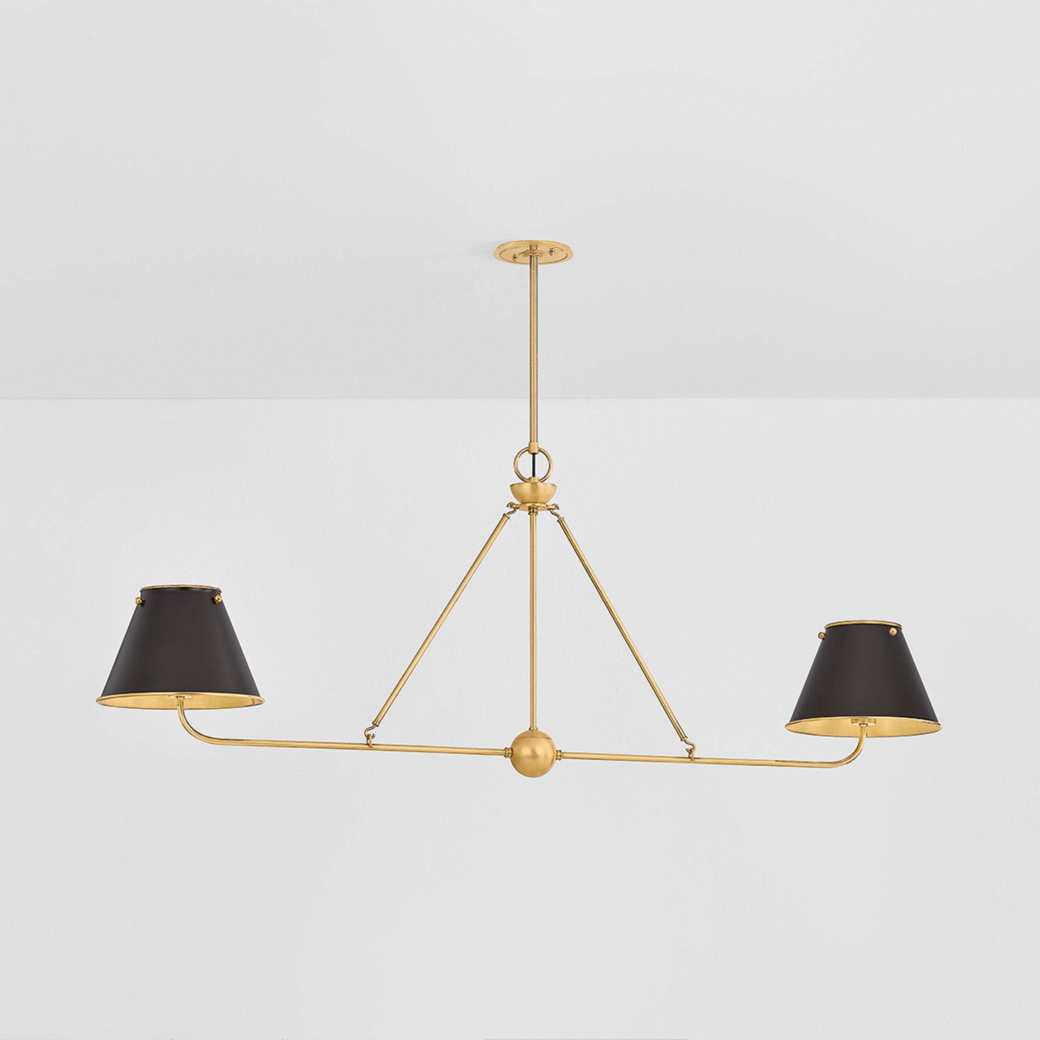 Burghley 2-Light Linear in Aged Brass by Mark D. Sikes 54.25L x 10W x 21H (Distressed Bronze)