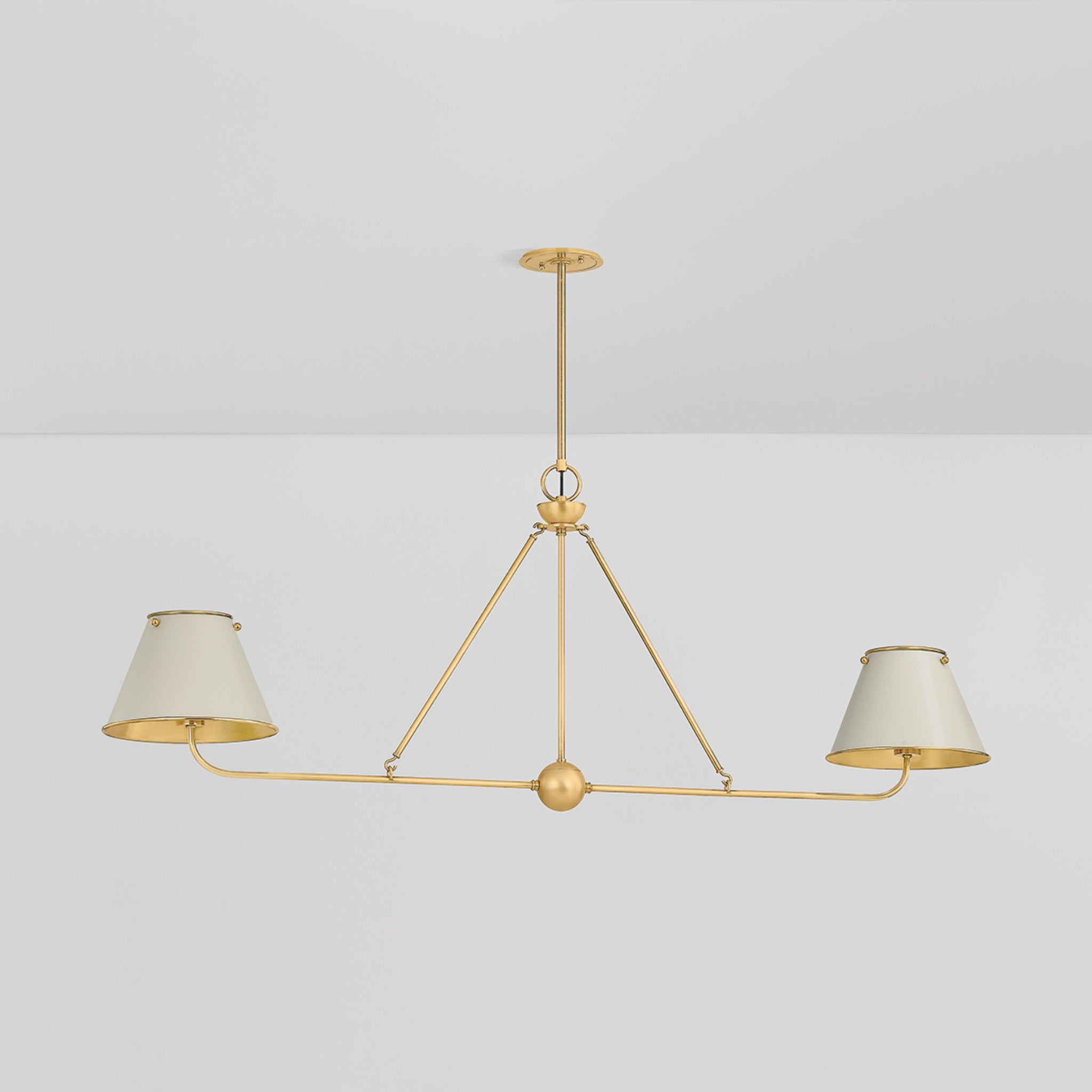 Burghley 2-Light Linear in Aged Brass by Mark D. Sikes 54.25L x 10W x 21H (Off-White)
