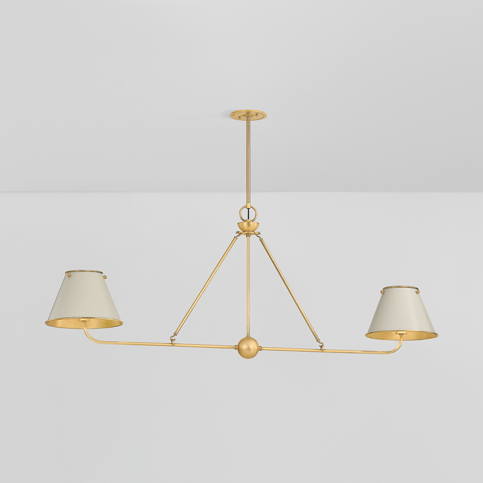 Burghley 2-Light Linear in Aged Brass by Mark D. Sikes 54.25L x 10W x 21H (Off-White)