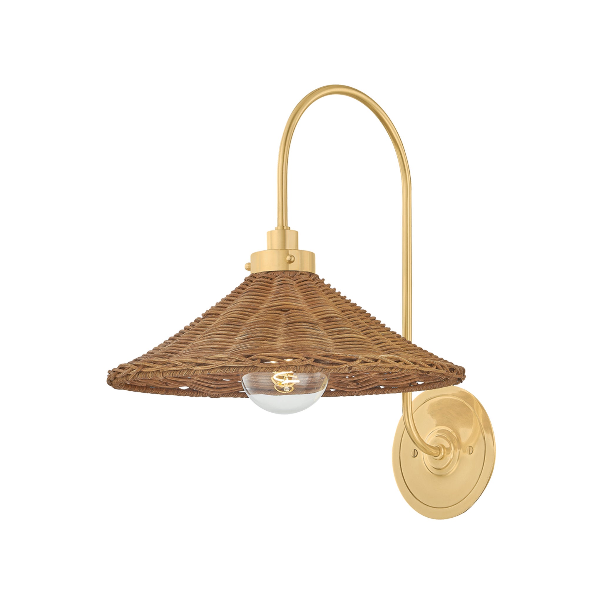 Kensington 1-Light Wall Sconce in Aged Brass by Mark D. Sikes 12W x 15.75H