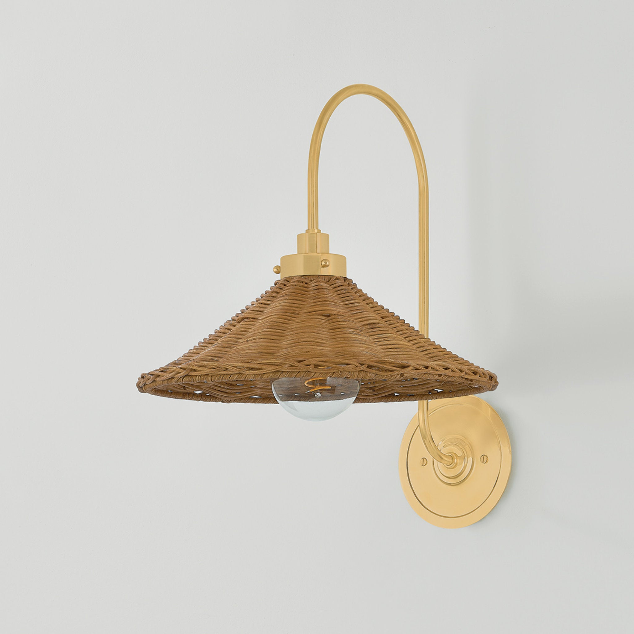 Kensington 1-Light Wall Sconce in Aged Brass by Mark D. Sikes 12W x 15.75H
