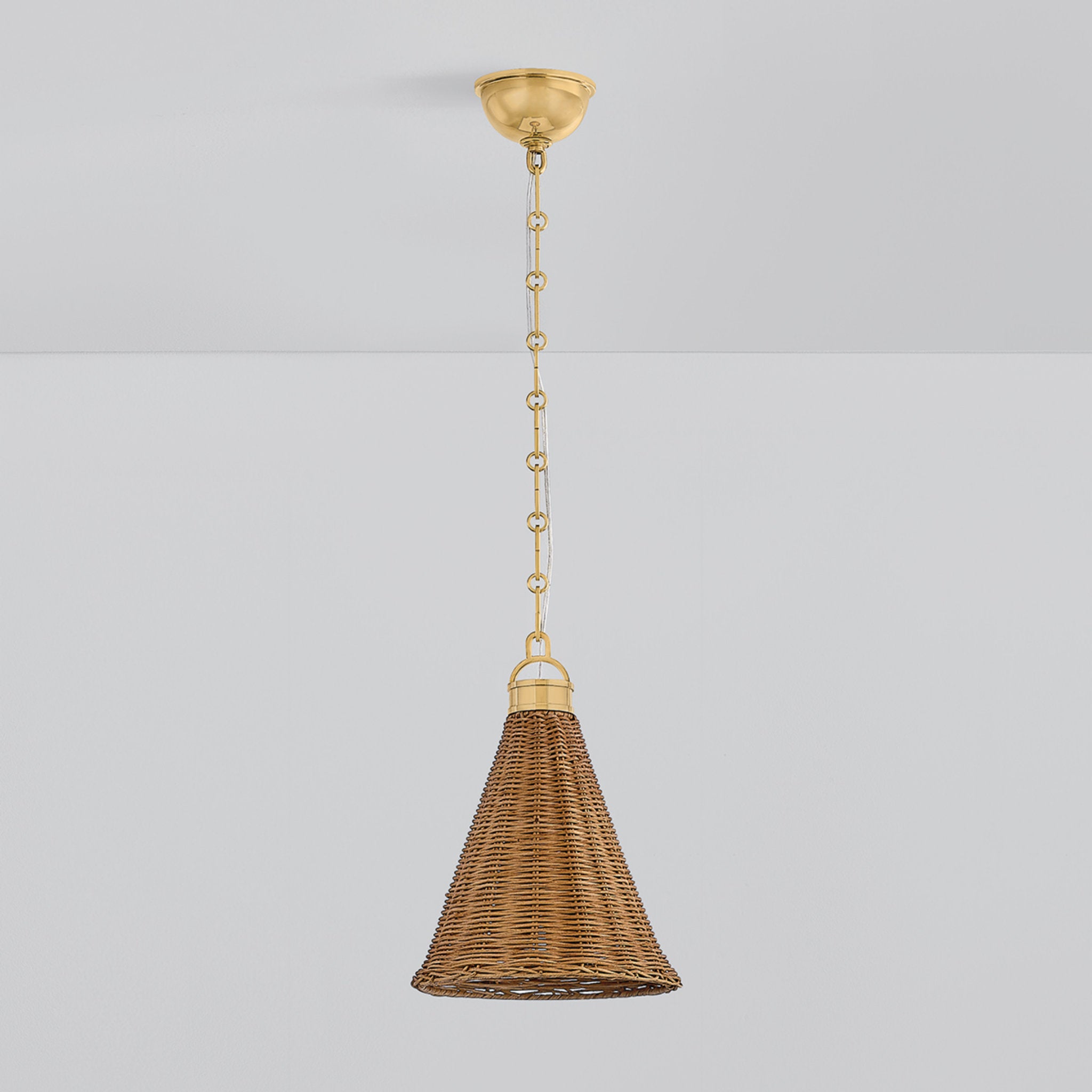 Kensington 1-Light Pendant in Aged Brass by Mark D. Sikes 10W x 13H