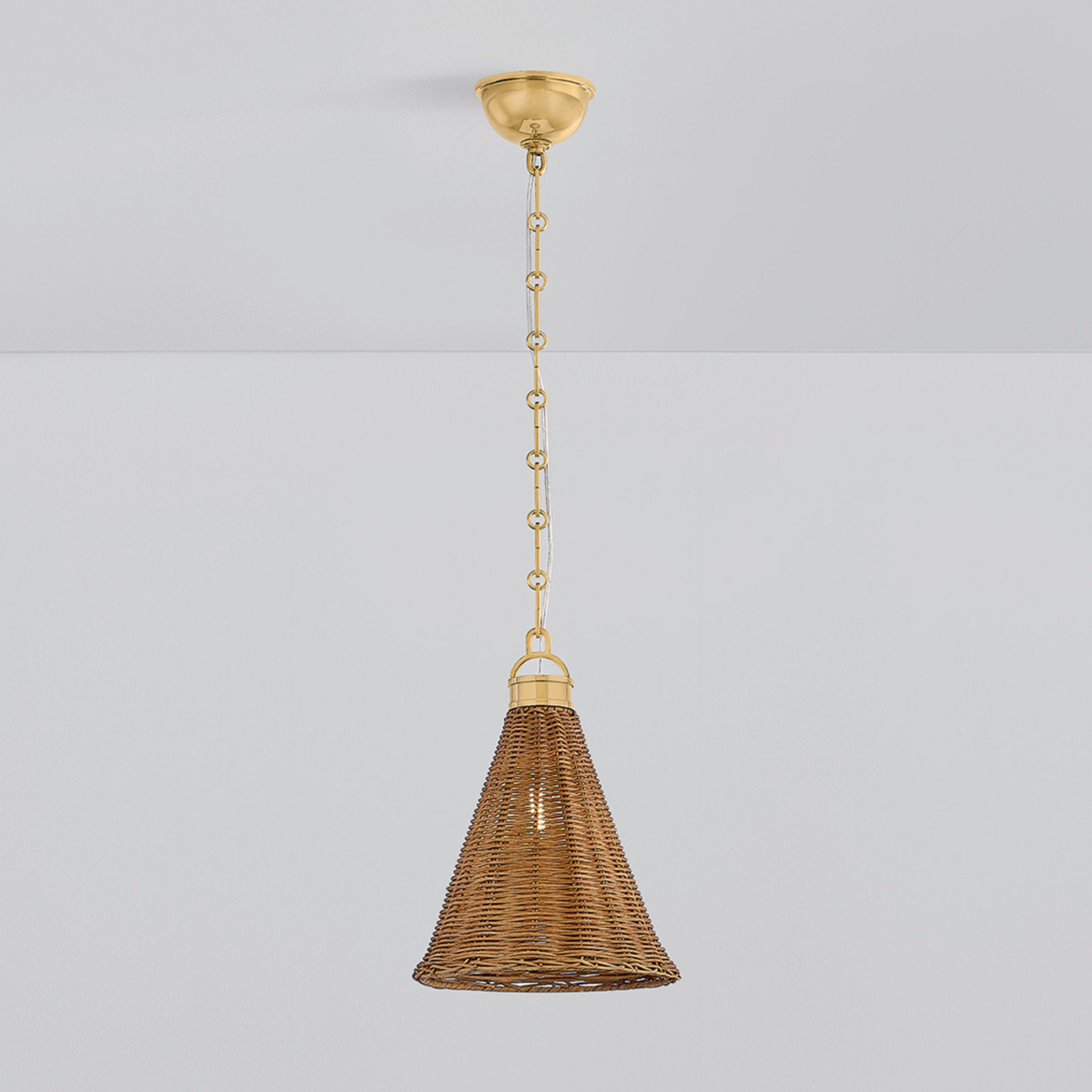 Kensington 1-Light Pendant in Aged Brass by Mark D. Sikes 10W x 13H
