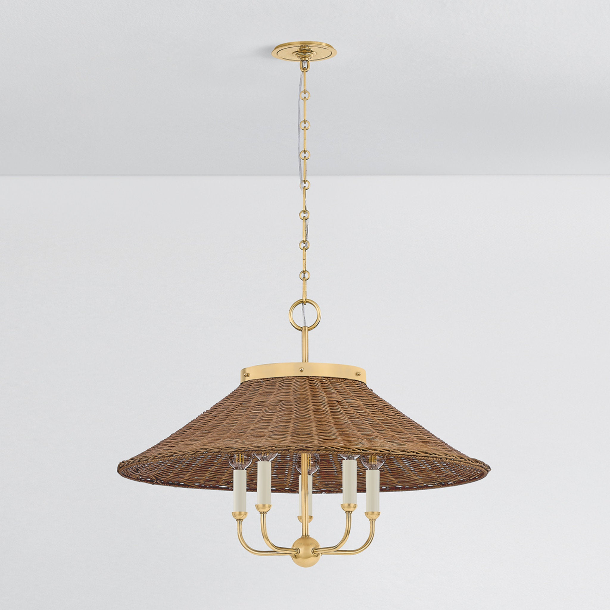 Kensington 5-Light Chandelier in Aged Brass by Mark D. Sikes 27.5W x 20.25H