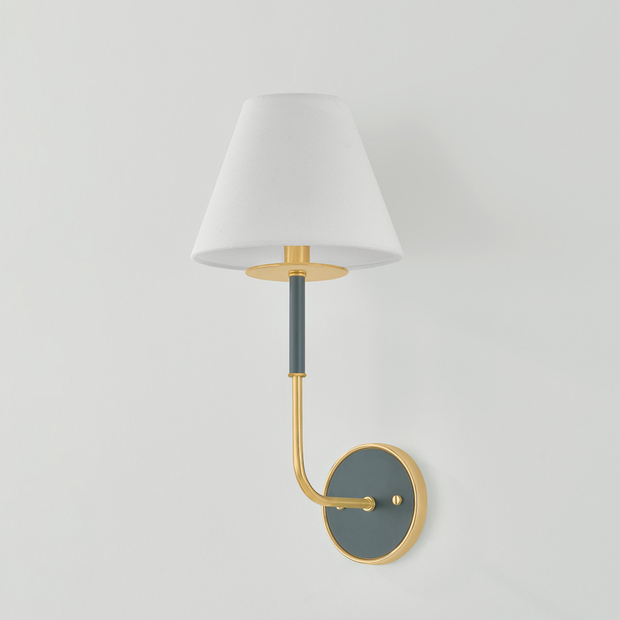 Wedgewood 1-Light Wall Sconce in Aged Brass by Mark D. Sikes 8W x 17H (Soft Studio Green)