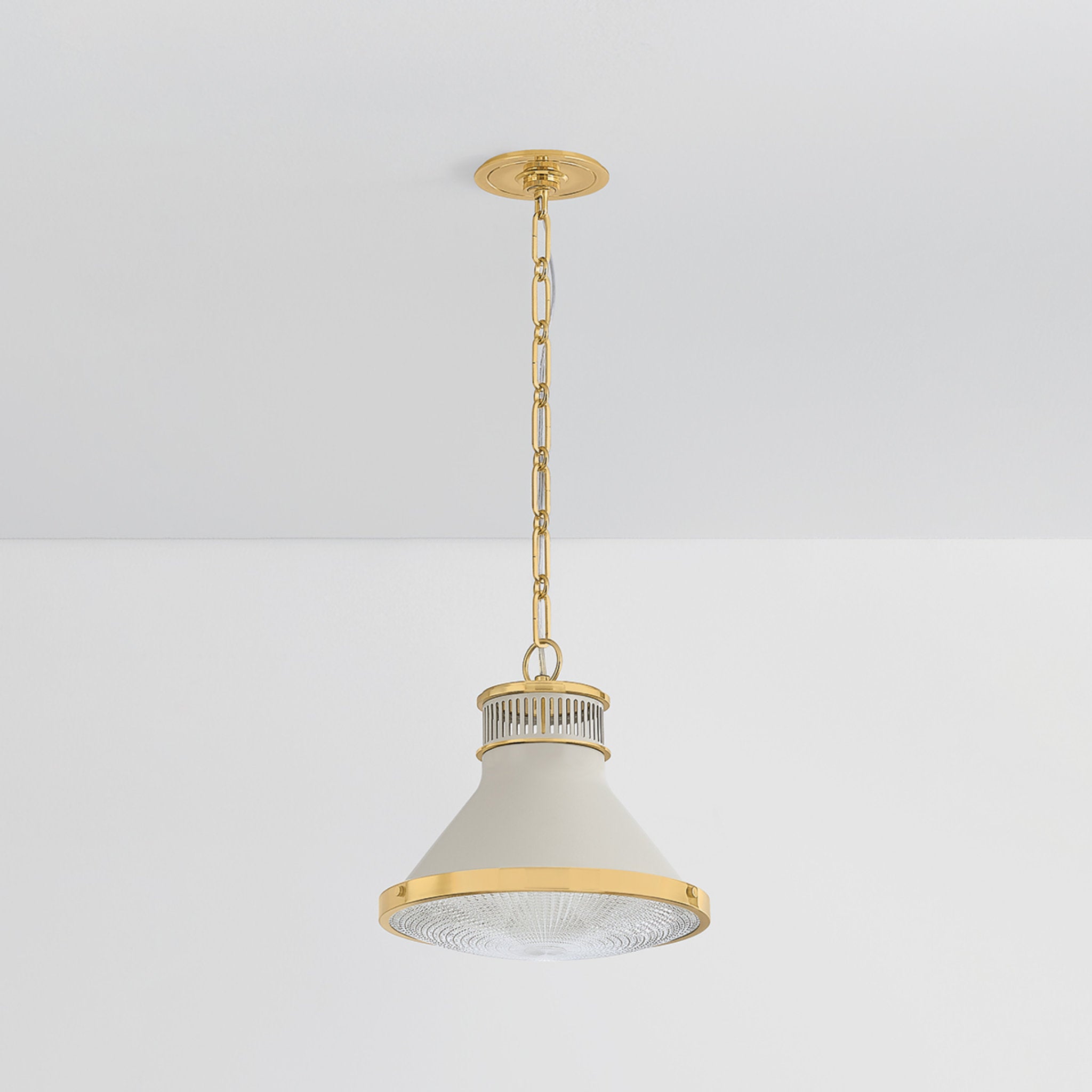 Highclere 1-Light Pendant in Aged Brass by Mark D. Sikes 12.75W x 12H (MDS2404-AGB/OW)