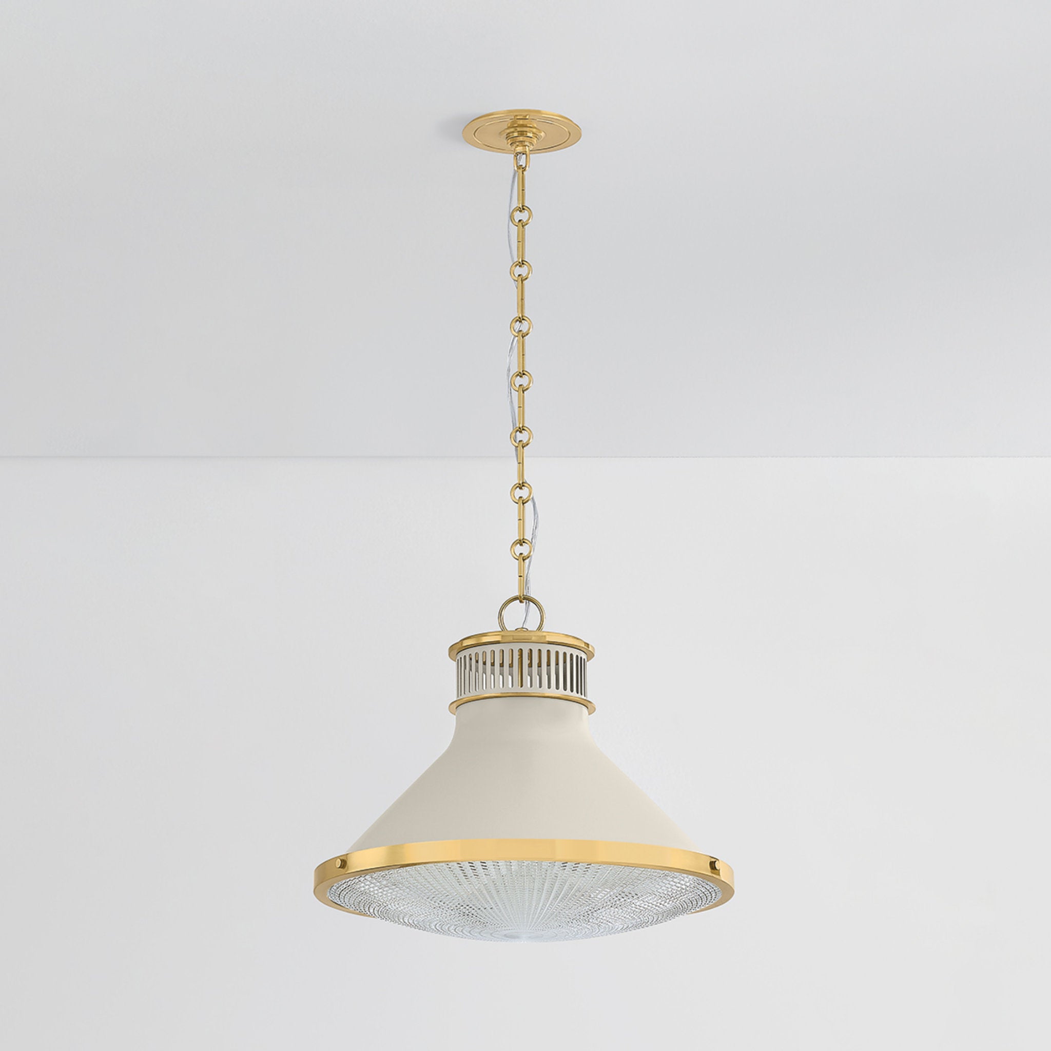 Highclere 1-Light Pendant in Aged Brass by Mark D. Sikes 12.75W x 12H (MDS2404-AGB/OW)