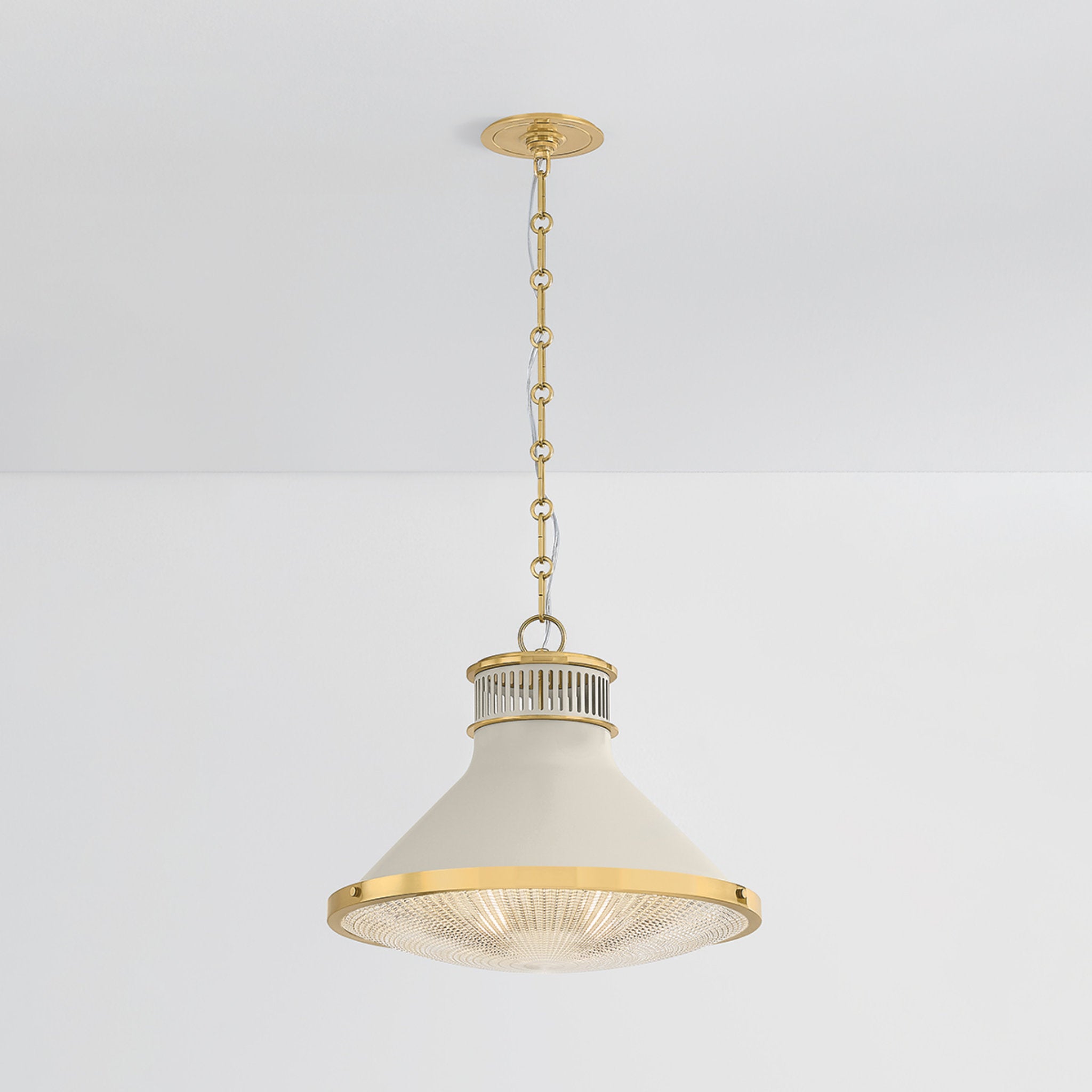 Highclere 1-Light Pendant in Aged Brass by Mark D. Sikes 12.75W x 12H (MDS2404-AGB/OW)
