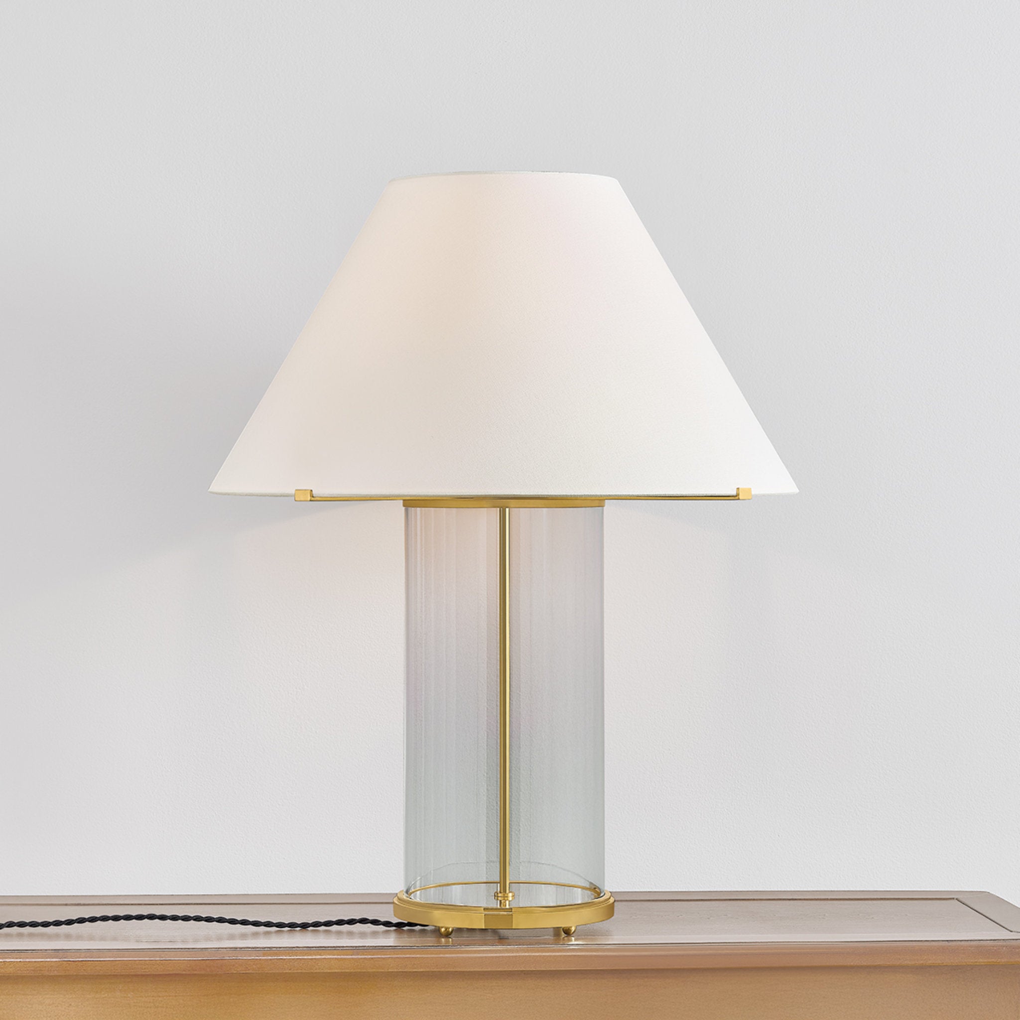 Inglewood 1-Light Table Lamp in Aged Brass by Mark D. Sikes 23.5W x 30H
