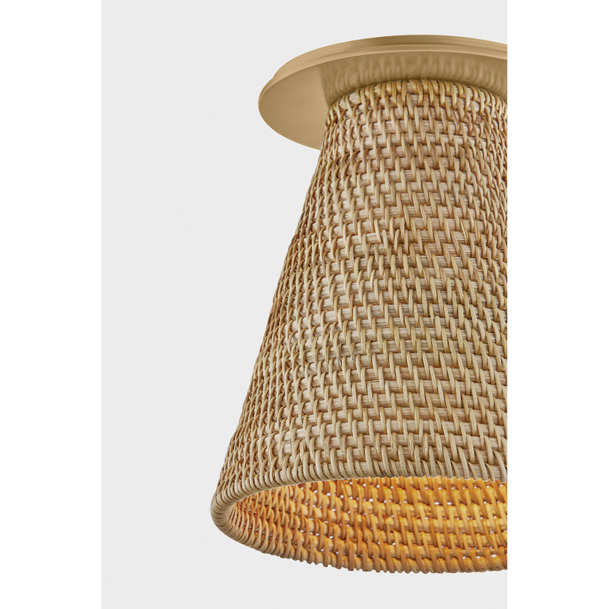 Menifee 1-Light Flush Mount in Patina Brass 6W x 7H