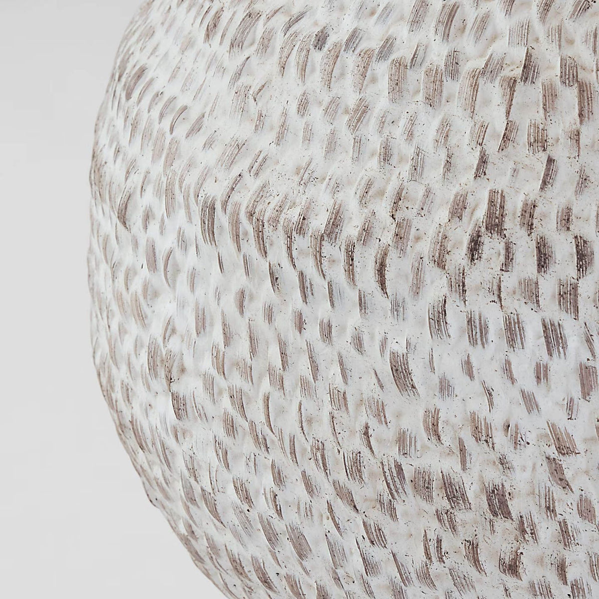 Marie Flanigan Avedon Small Table Lamp in Plaster White Rattan with Linen Shade W16" x H21.5"