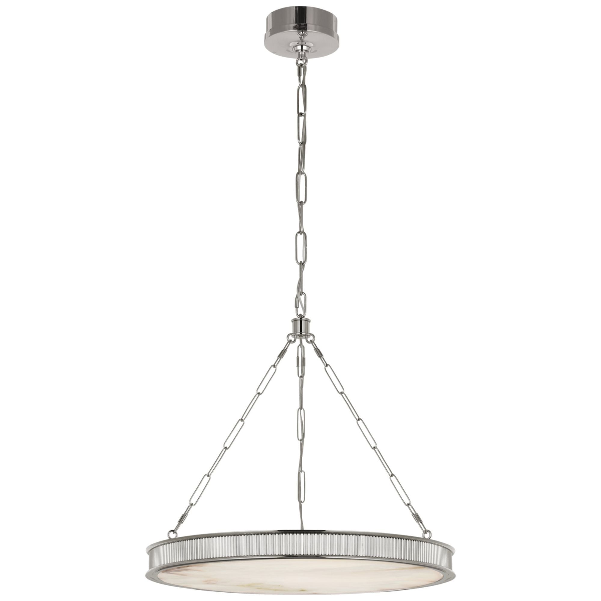 Marie Flanigan Matthew 24" Chandelier in Polished Nickel with Alabaster Ceiling Light W24"