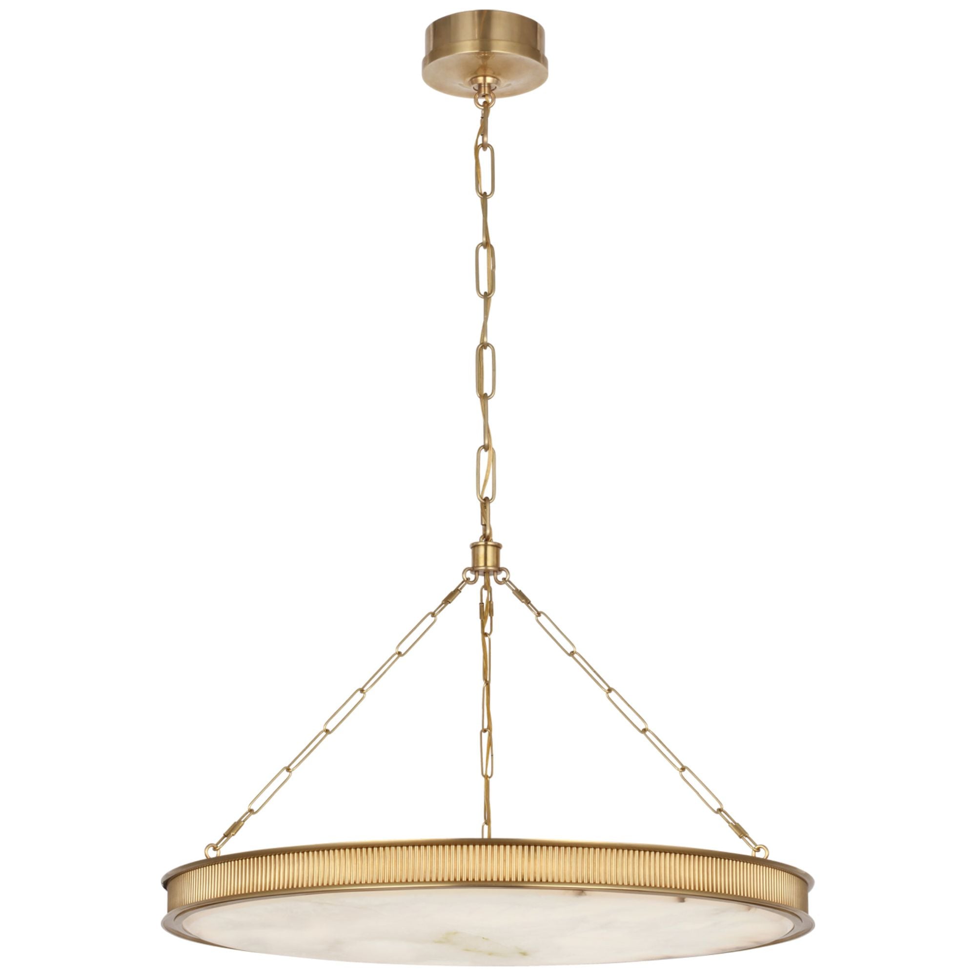 Marie Flanigan Matthew 30" Chandelier in Soft Brass with Alabaster Ceiling Light W30"