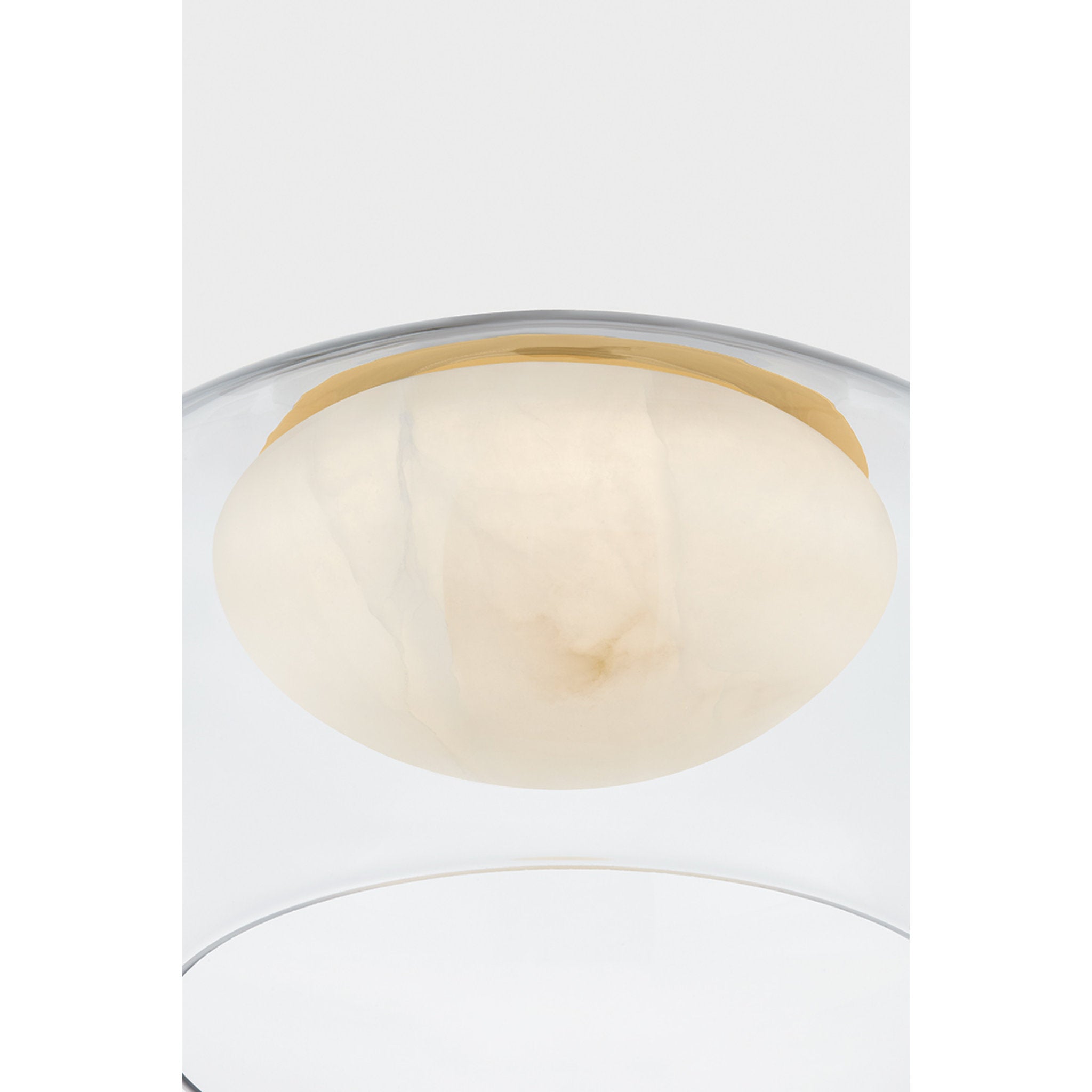Moore 1-Light Flush Mount in Aged Brass 17W x 9H