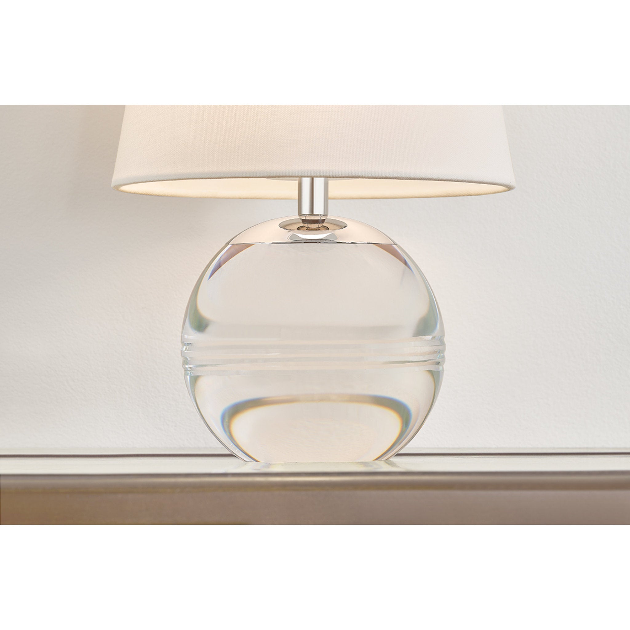 Nicole 1-Light Rechargeable Table Lamp in Polished Nickel 8.25W x 12.75H