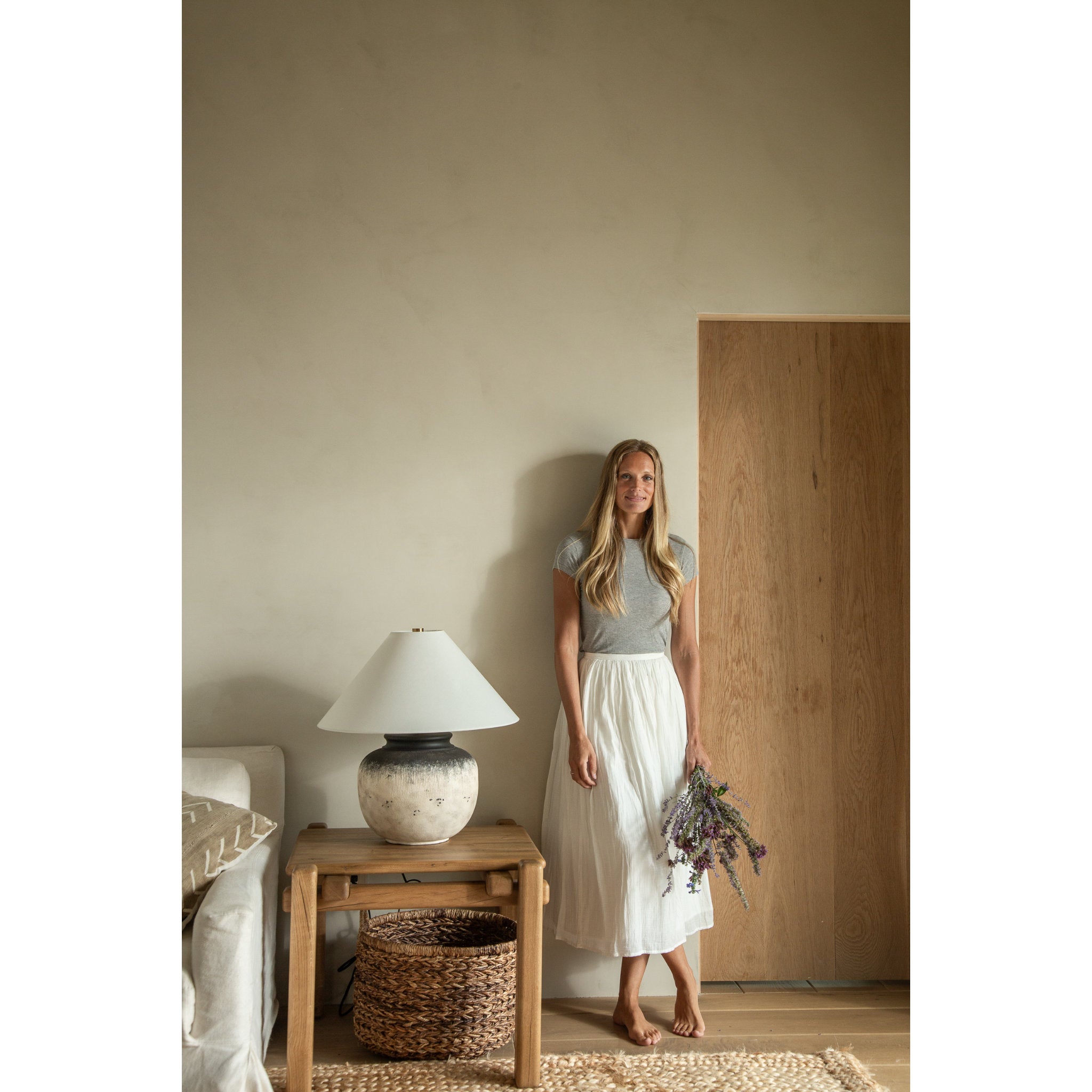 Unearthed 1-Light Table Lamp in Patina Brass by Lauren Liess 22W x 23H
