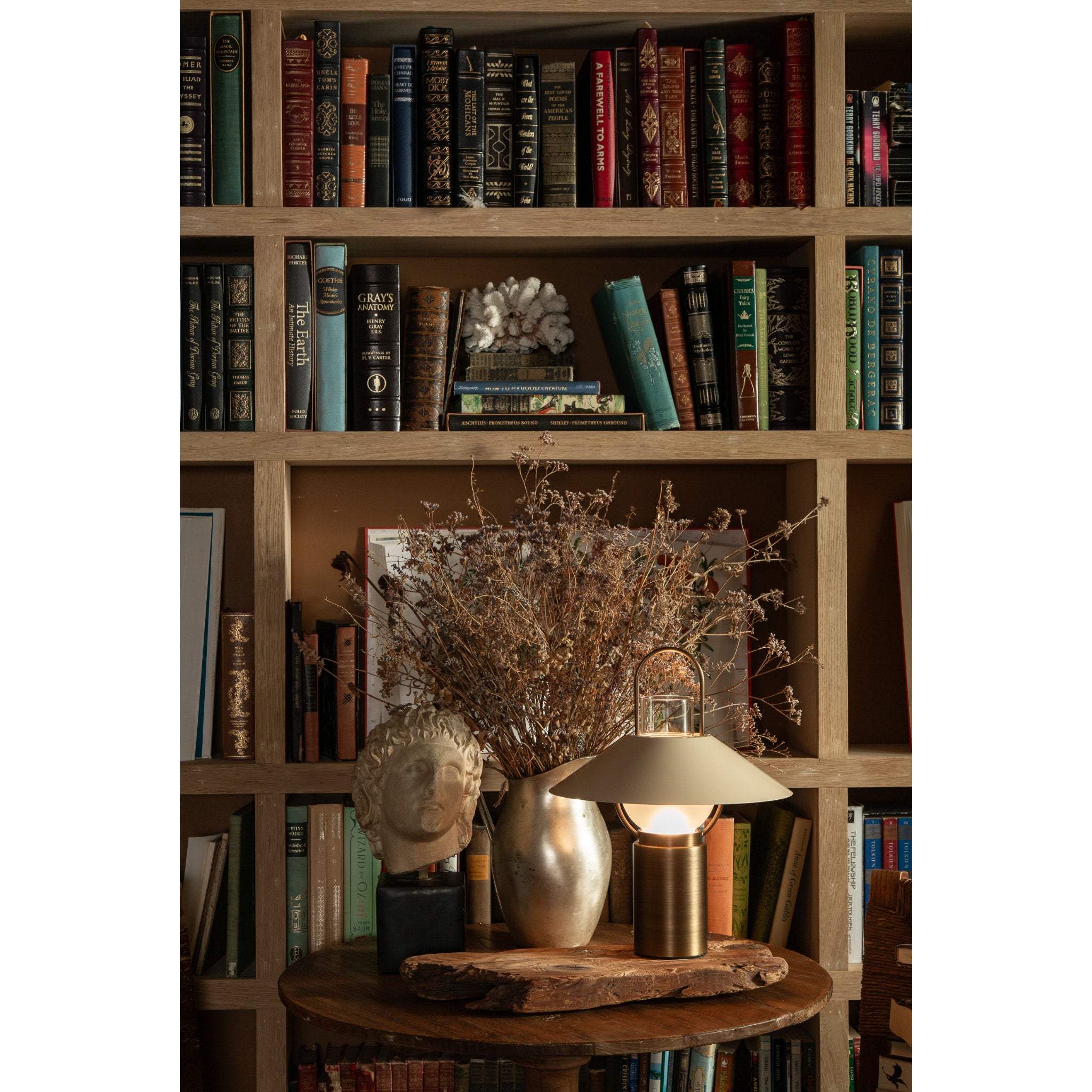 Kindle 1-Light Rechargeable Table Lamp in Patina Brass by Lauren Liess 11.75W x 14.5H