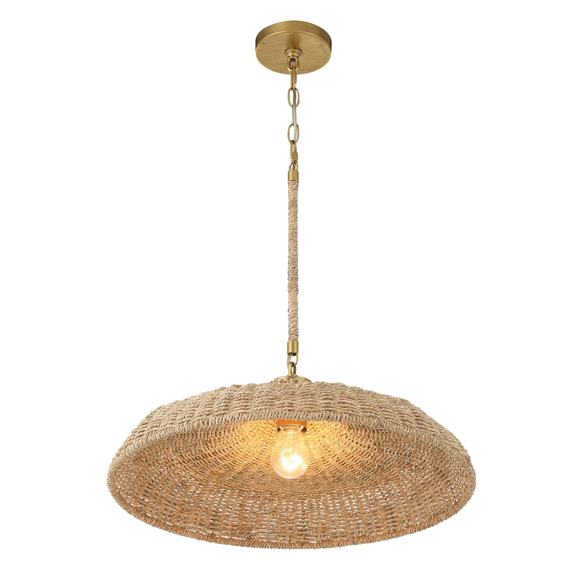 Odessa 1 Light Soft Gold Pendant 20.5"W x 7.5"H x 20.5"D