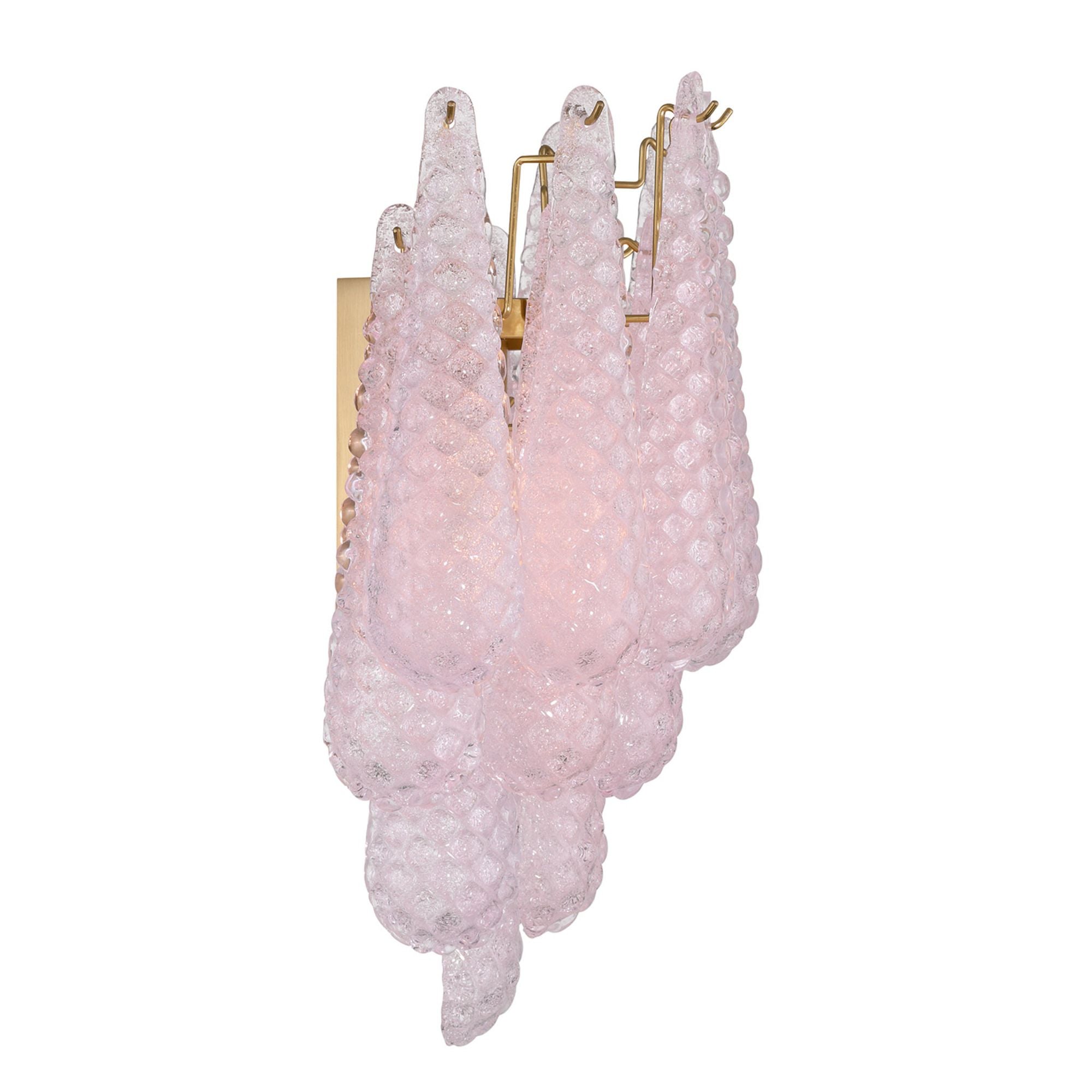 Ollie 14'' Aged Brass Sconce Pink 14"W x 18.75"H x 8"D