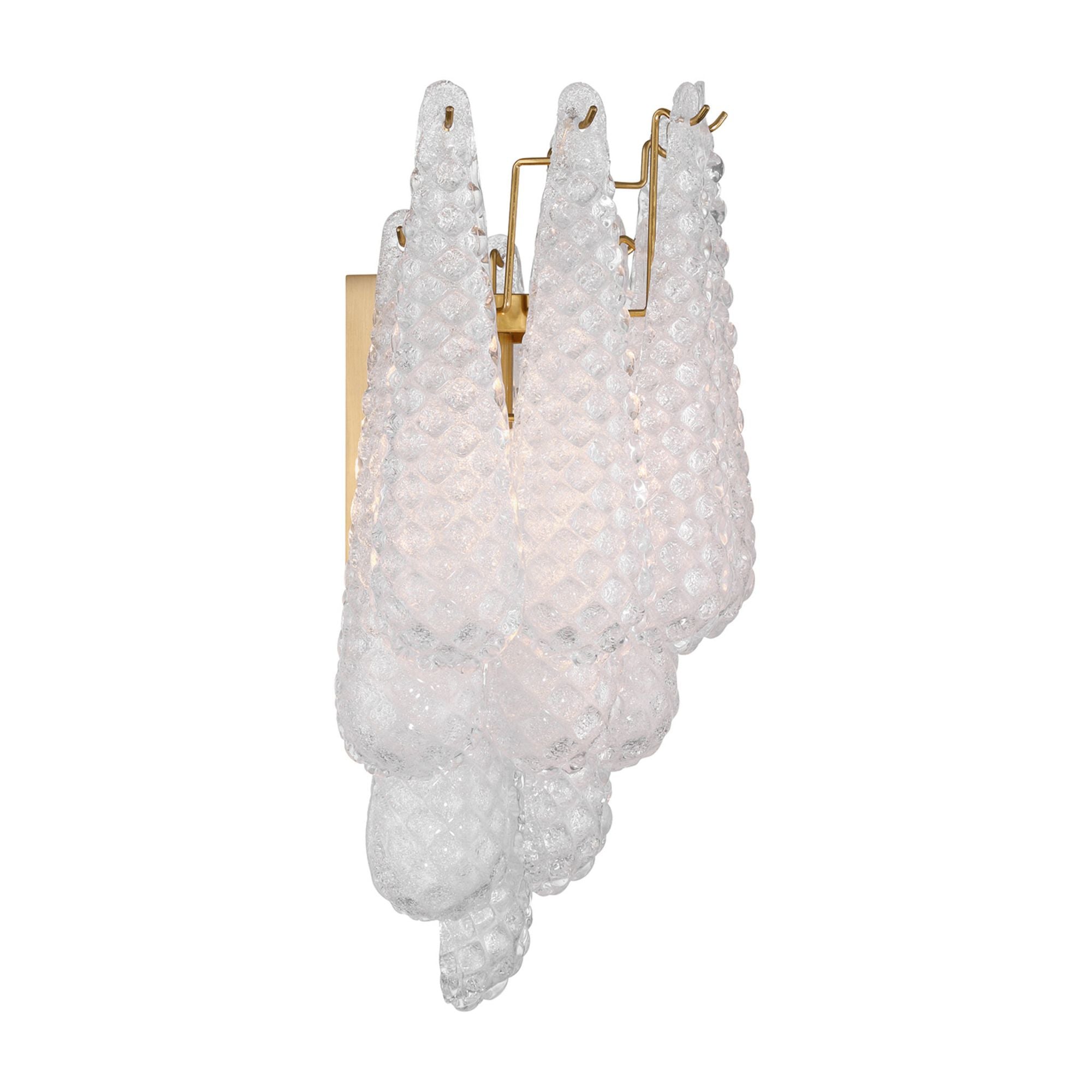 Ollie 14'' Aged Brass Sconce Clear 14"W x 18.75"H x 8"D