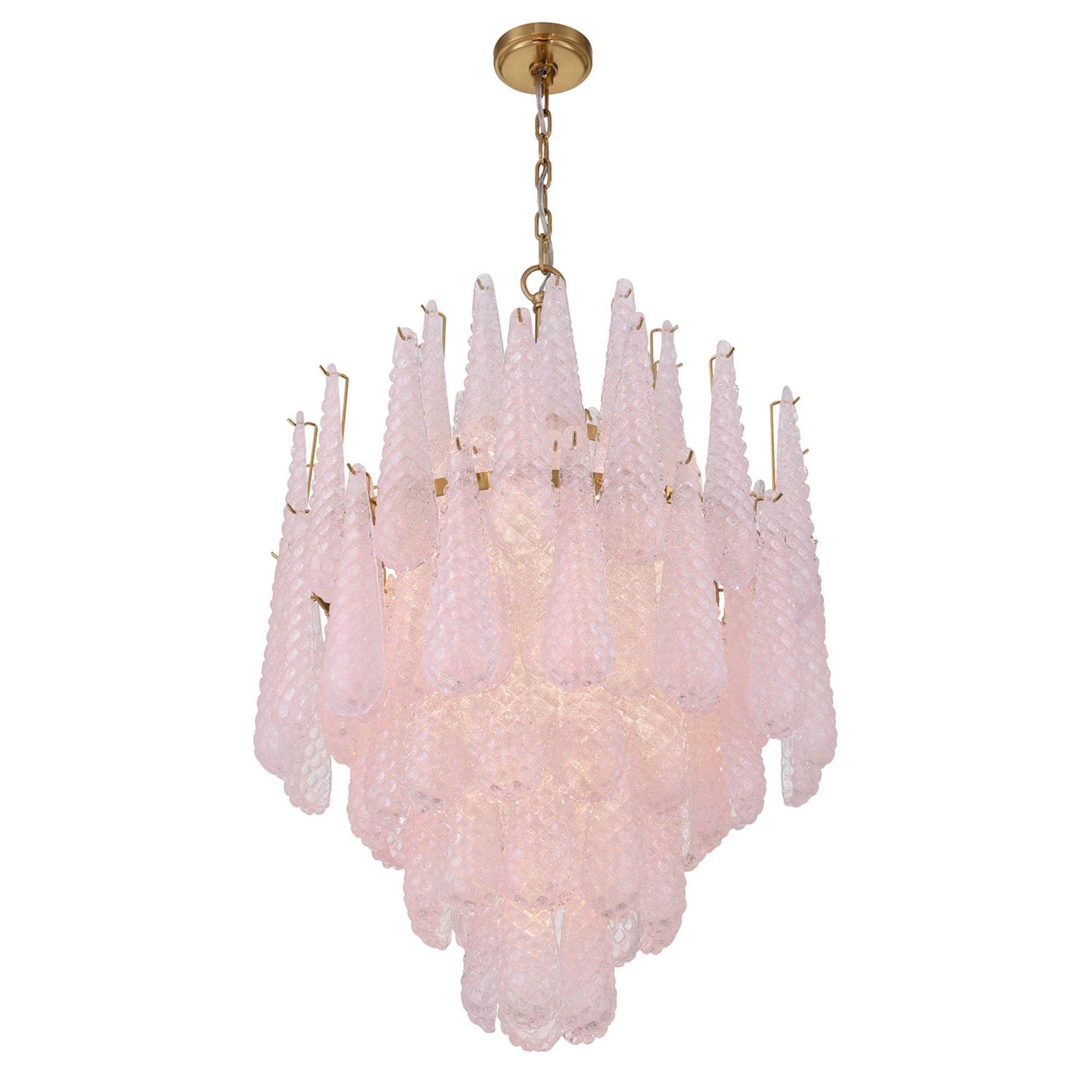 Ollie 16 Light Aged Brass Chandelier Sand Glass Blush 26.25"W x 36.75"H x 26.25"D