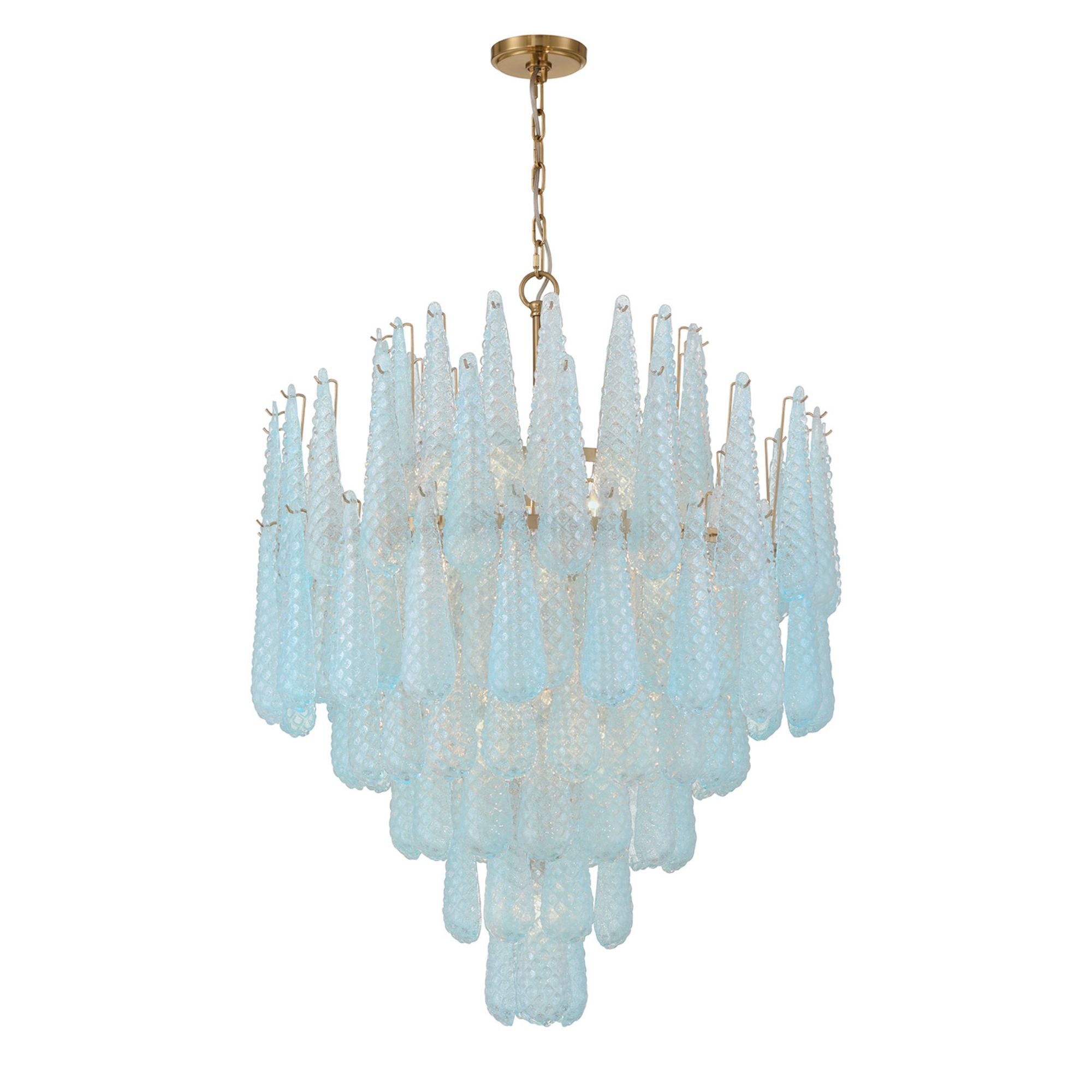 Ollie 33.25'' Aged Brass Chandelier Blue 33.25"W x 40.75"H x 33.25"D