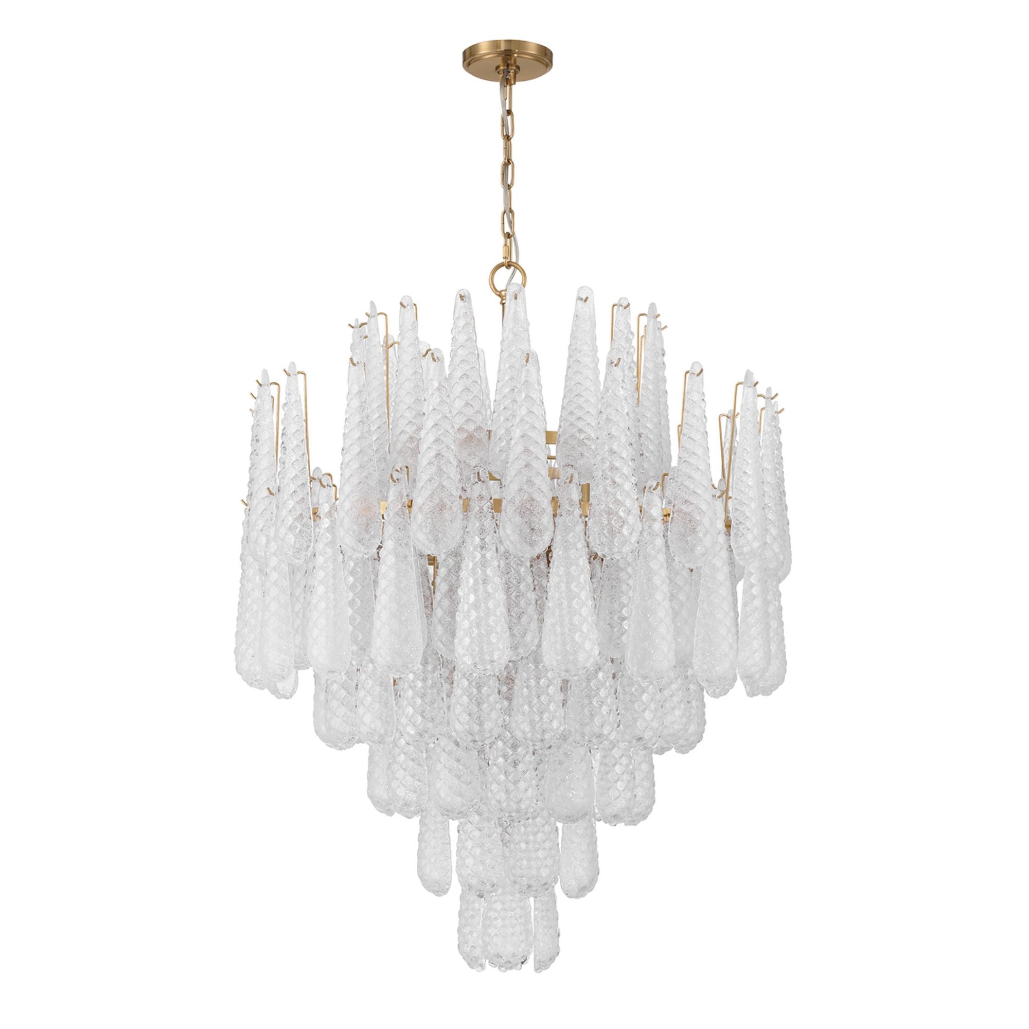 Ollie 33.25'' Aged Brass Chandelier Clear 33.25"W x 40.75"H x 33.25"D