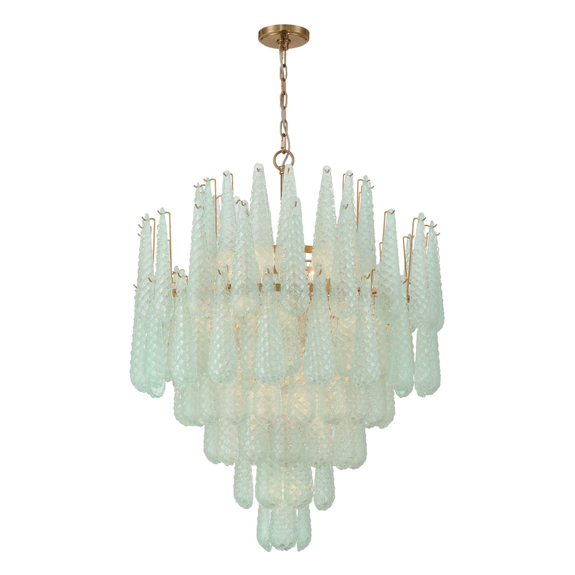 Ollie 33.25'' Aged Brass Chandelier Green 33.25"W x 40.75"H x 33.25"D