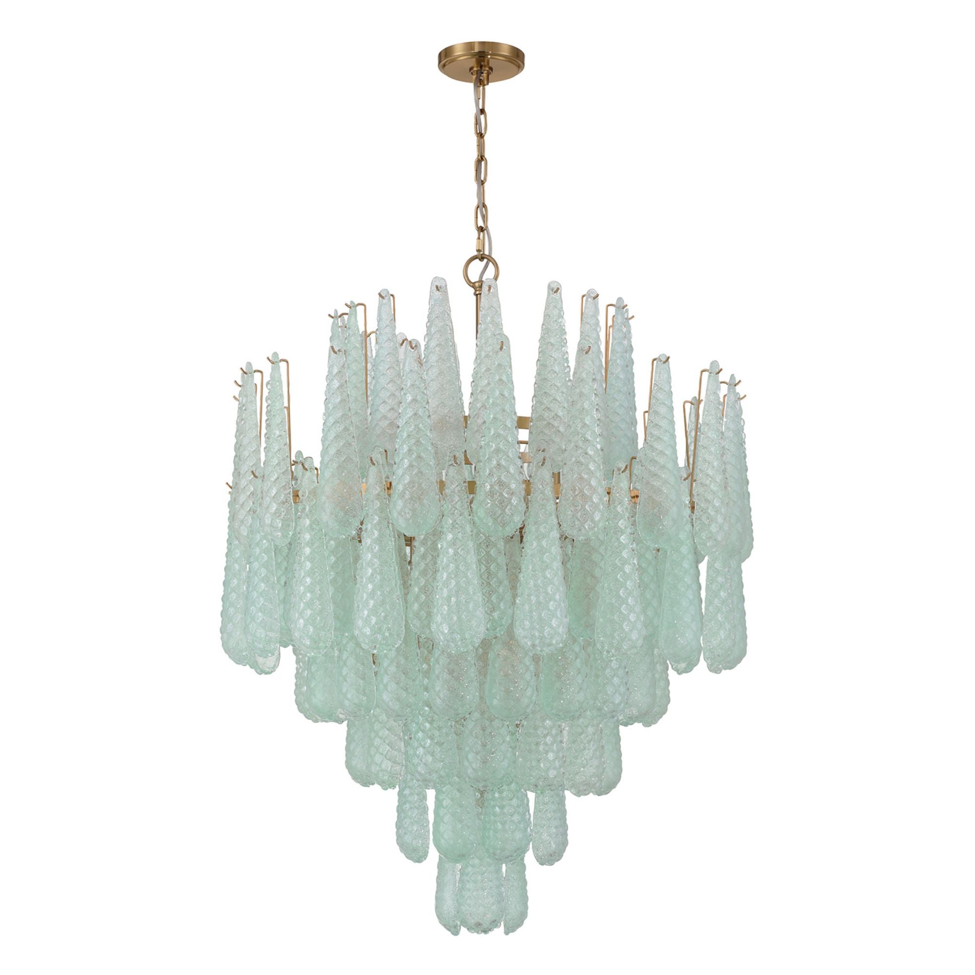 Ollie 33.25'' Aged Brass Chandelier Green 33.25"W x 40.75"H x 33.25"D