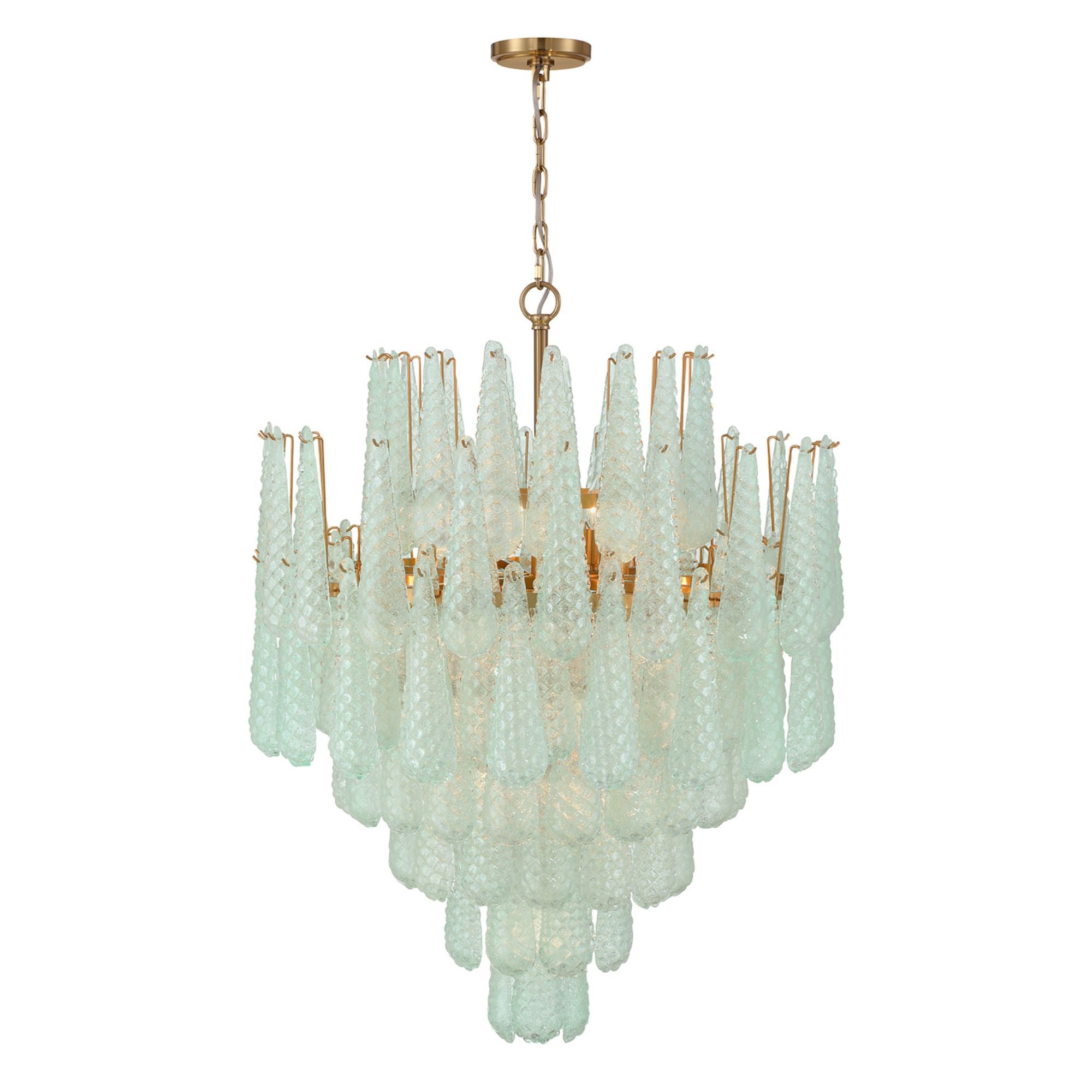 Ollie 33.25'' Aged Brass Chandelier Green 33.25"W x 40.75"H x 33.25"D