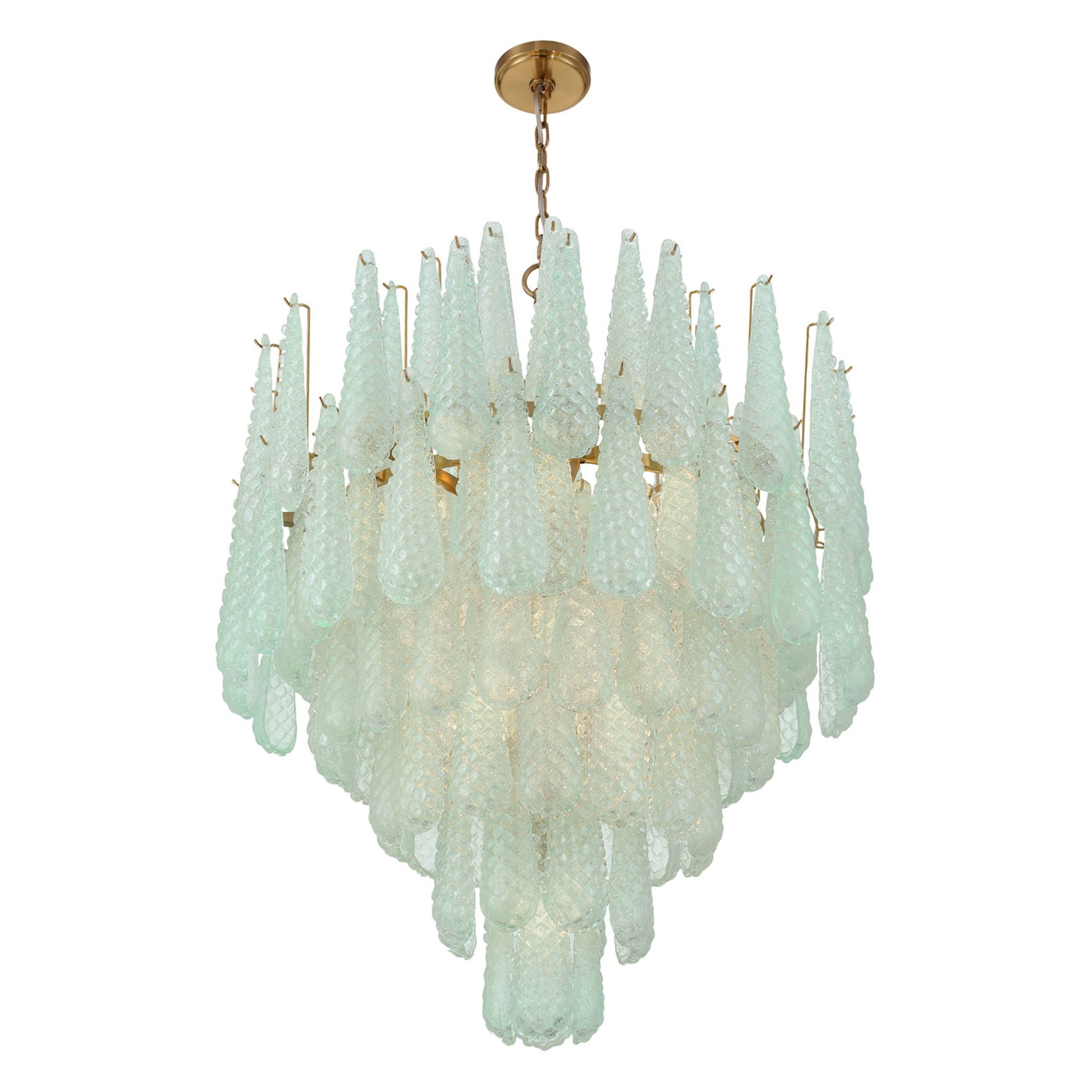 Ollie 33.25'' Aged Brass Chandelier Green 33.25"W x 40.75"H x 33.25"D