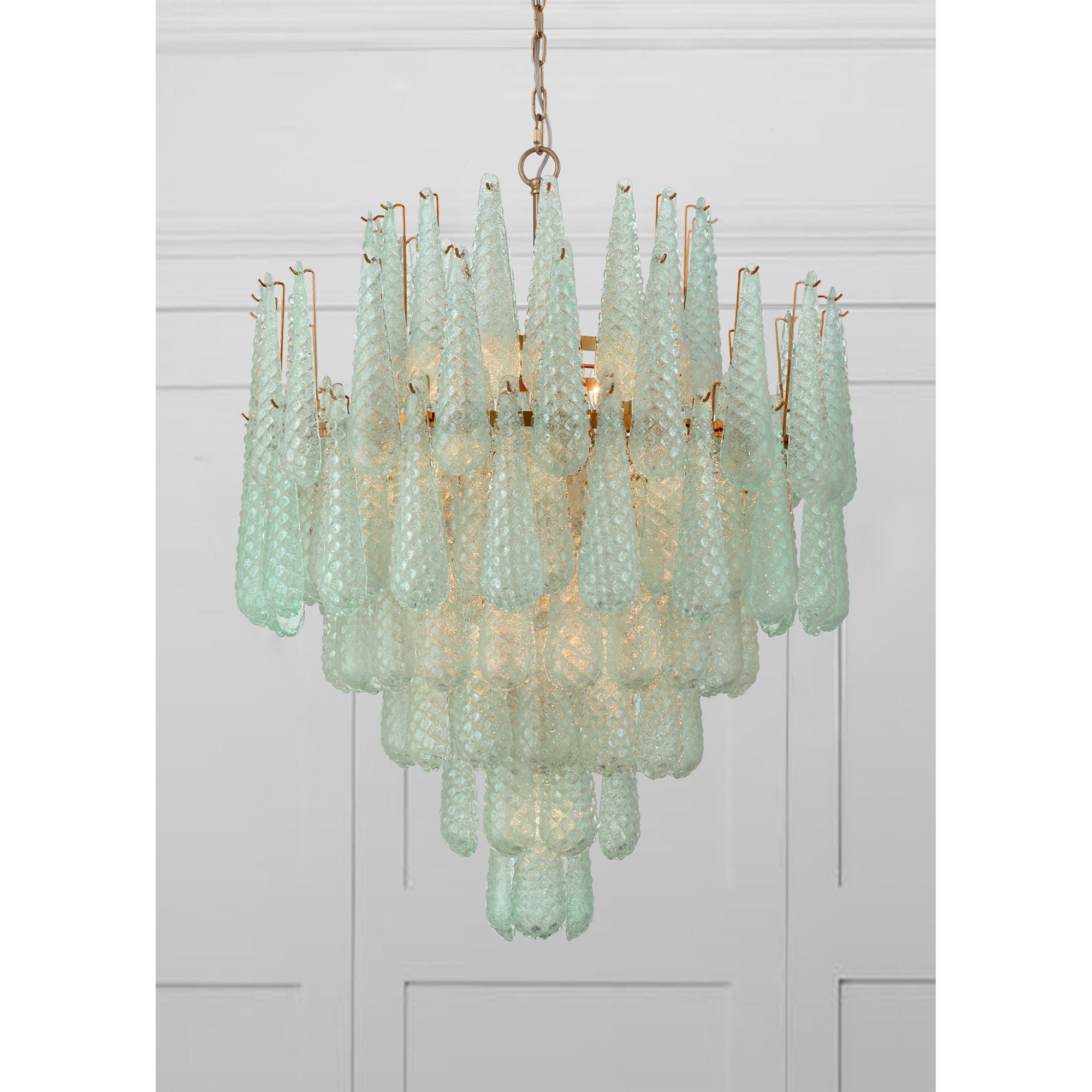 Ollie 33.25'' Aged Brass Chandelier Green 33.25"W x 40.75"H x 33.25"D