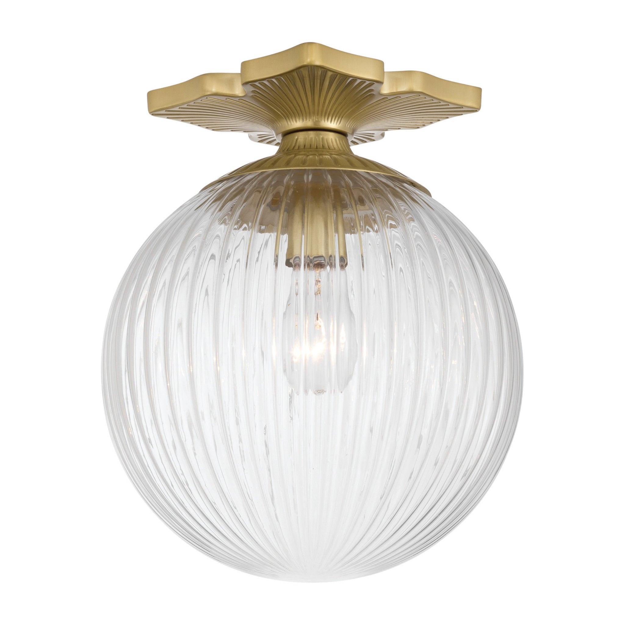 Orly 10'' Aged Brass Semi Flush Mount Gold 10"W x 12"H x 10"D