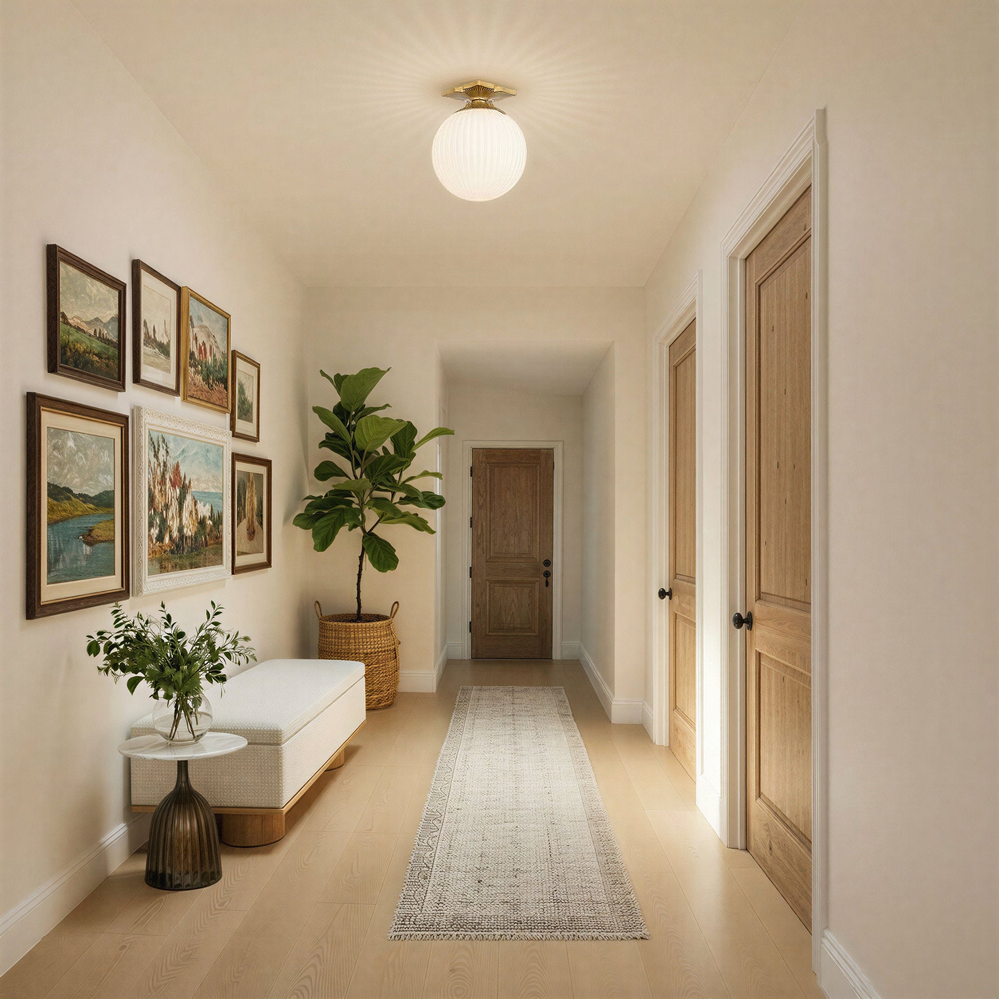 Orly 10'' Aged Brass Semi Flush Mount Gold 10"W x 12"H x 10"D