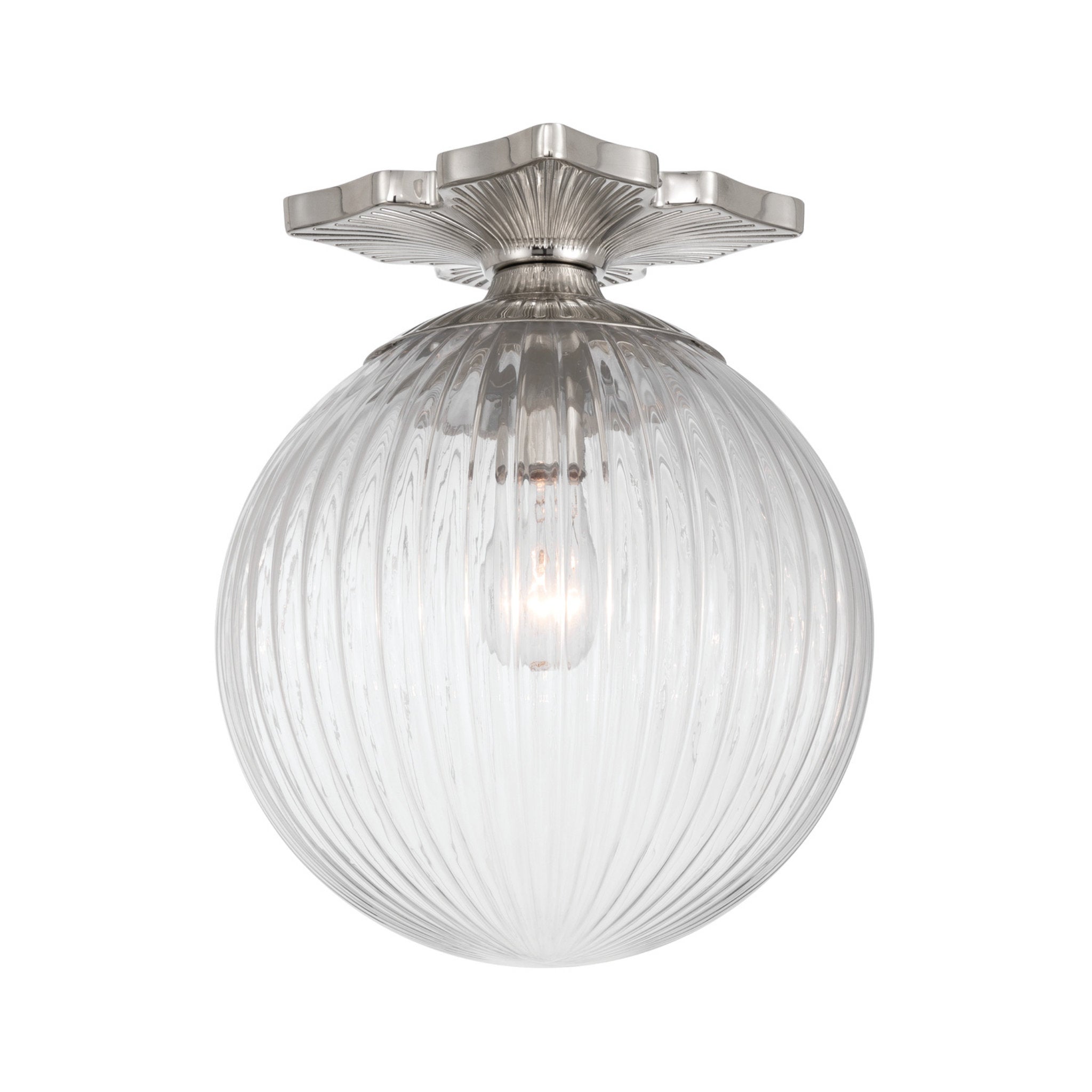 Orly 10'' Polished Nickel Semi Flush Mount Silver 10"W x 12"H x 10"D