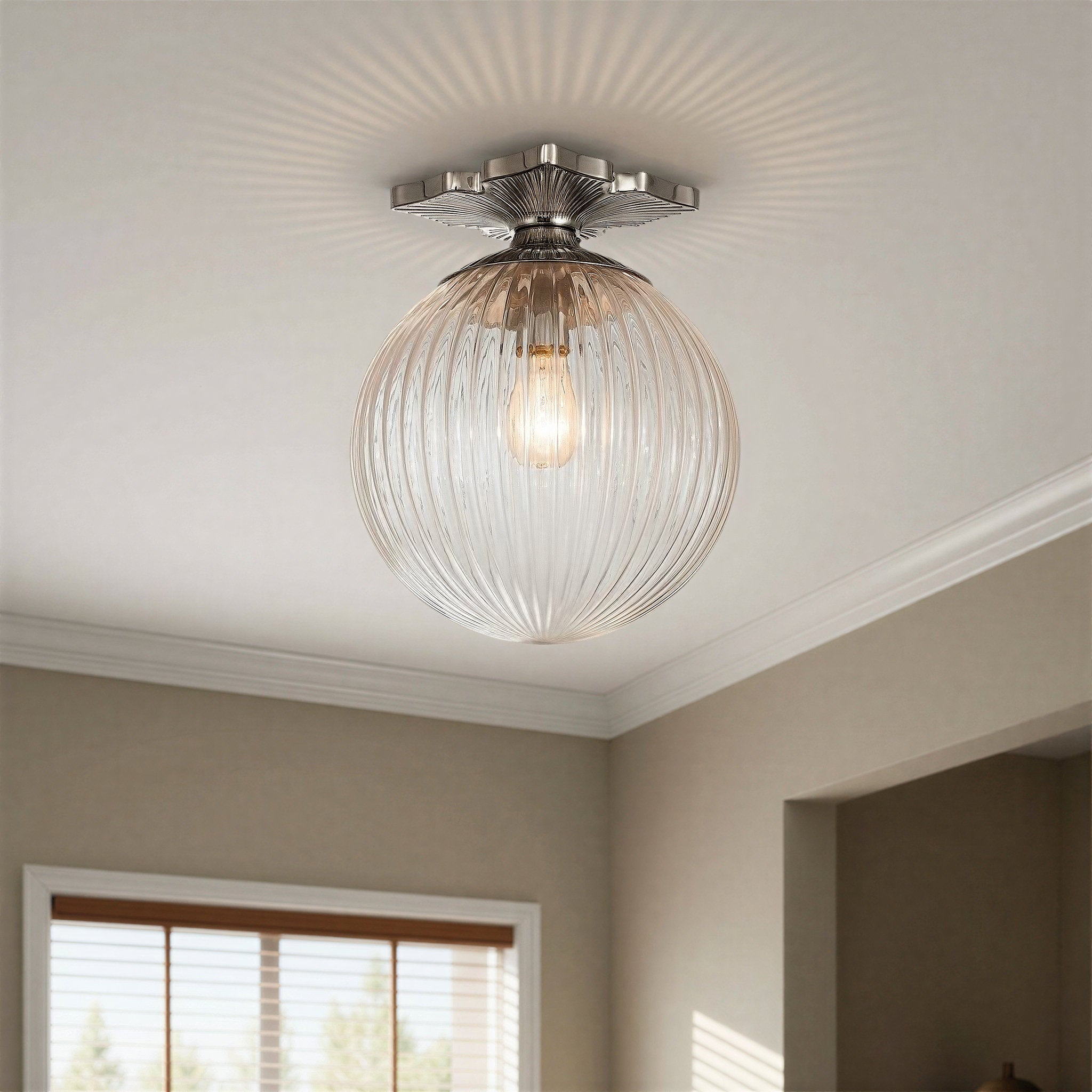 Orly 10'' Polished Nickel Semi Flush Mount Silver 10"W x 12"H x 10"D