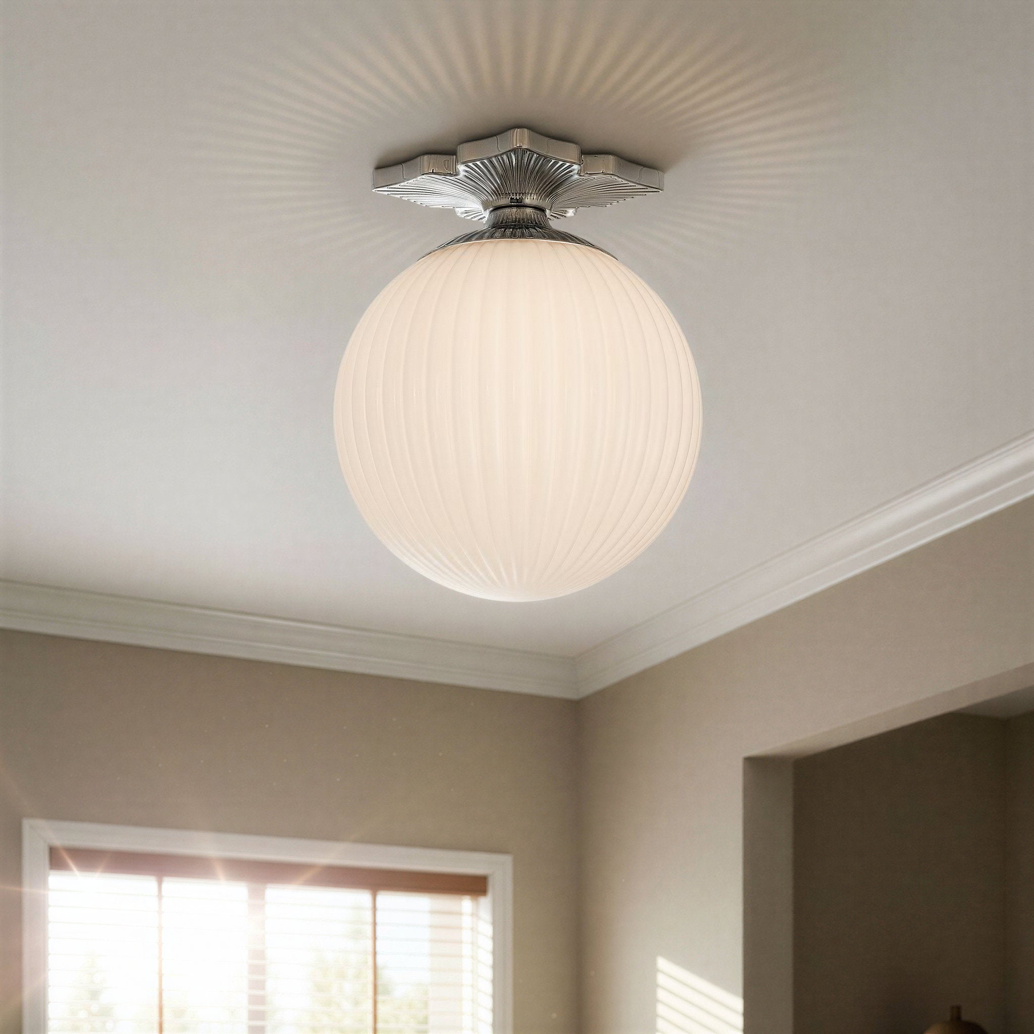 Orly 10'' Polished Nickel Semi Flush Mount Silver 10"W x 12"H x 10"D
