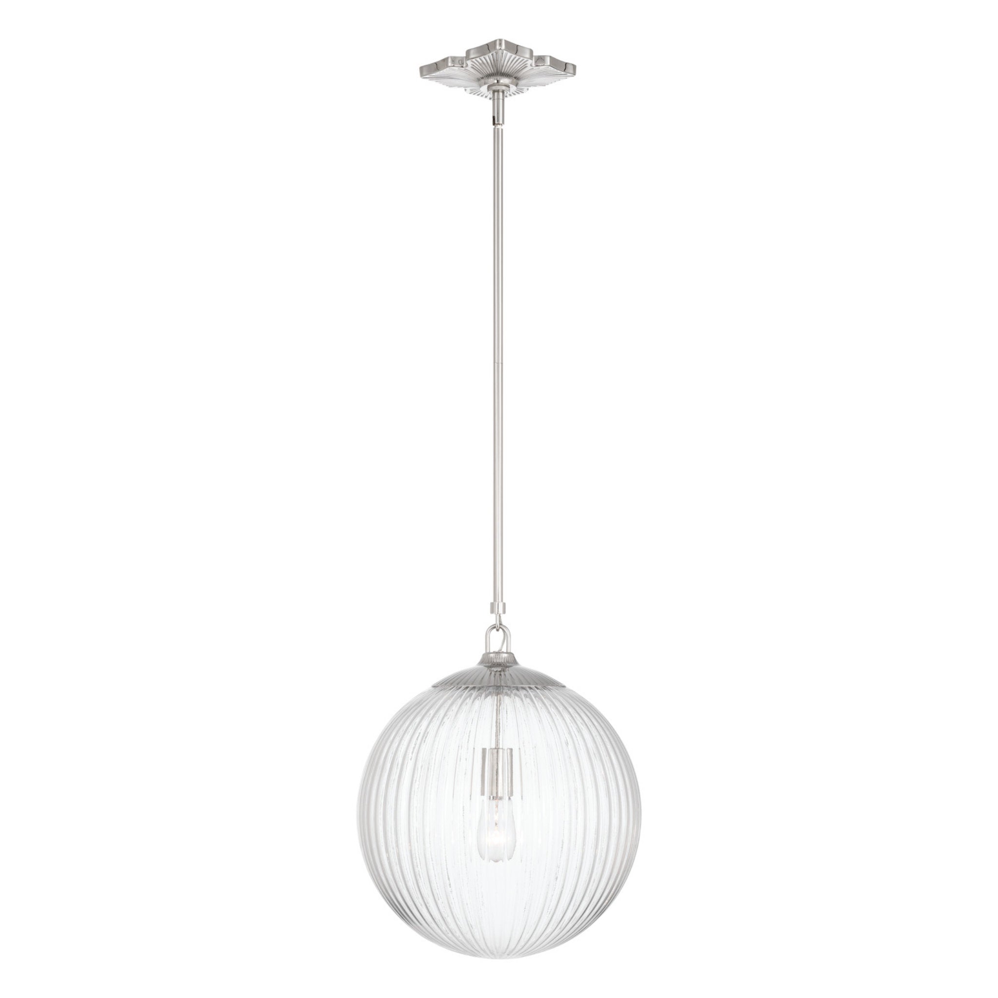 Orly 14'' Polished Nickel Pendant Silver 14"W x 17"H x 14"D