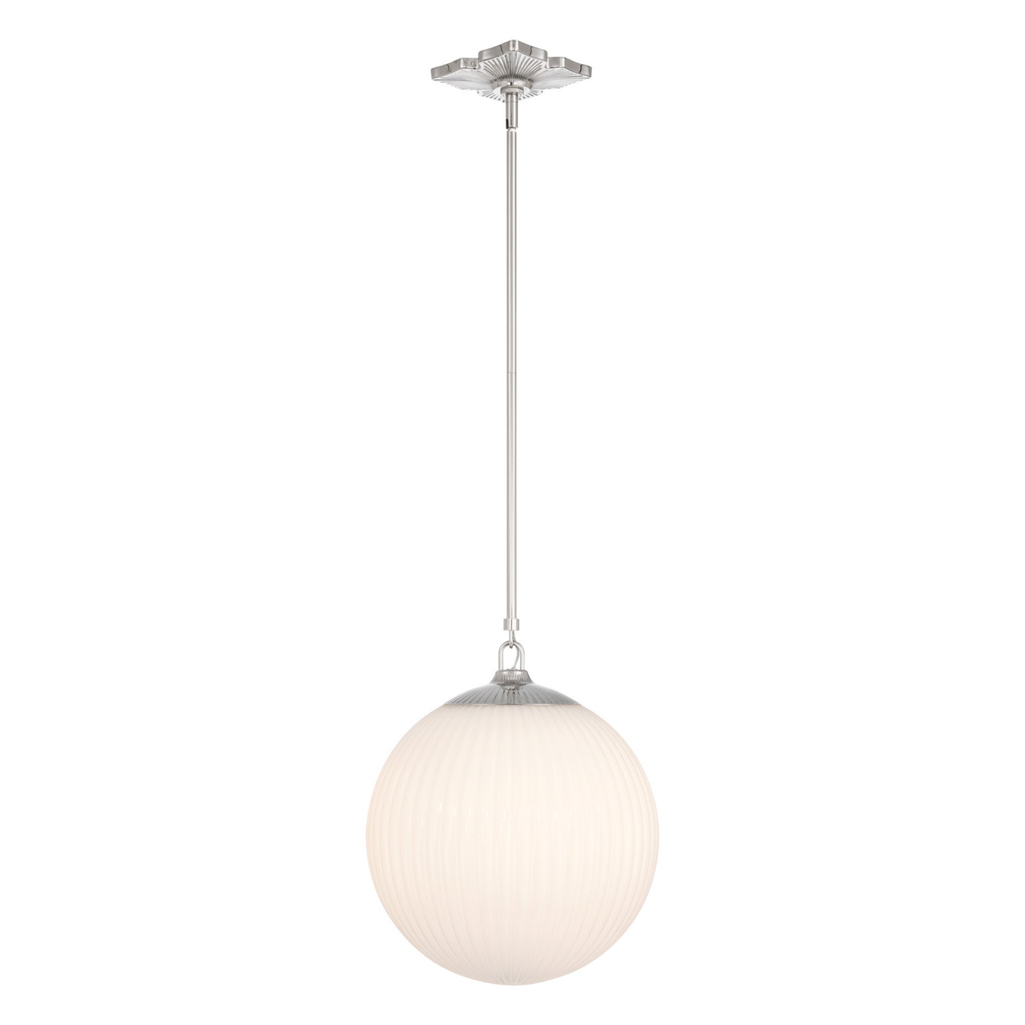 Orly 14'' Polished Nickel Pendant Silver 14"W x 17"H x 14"D