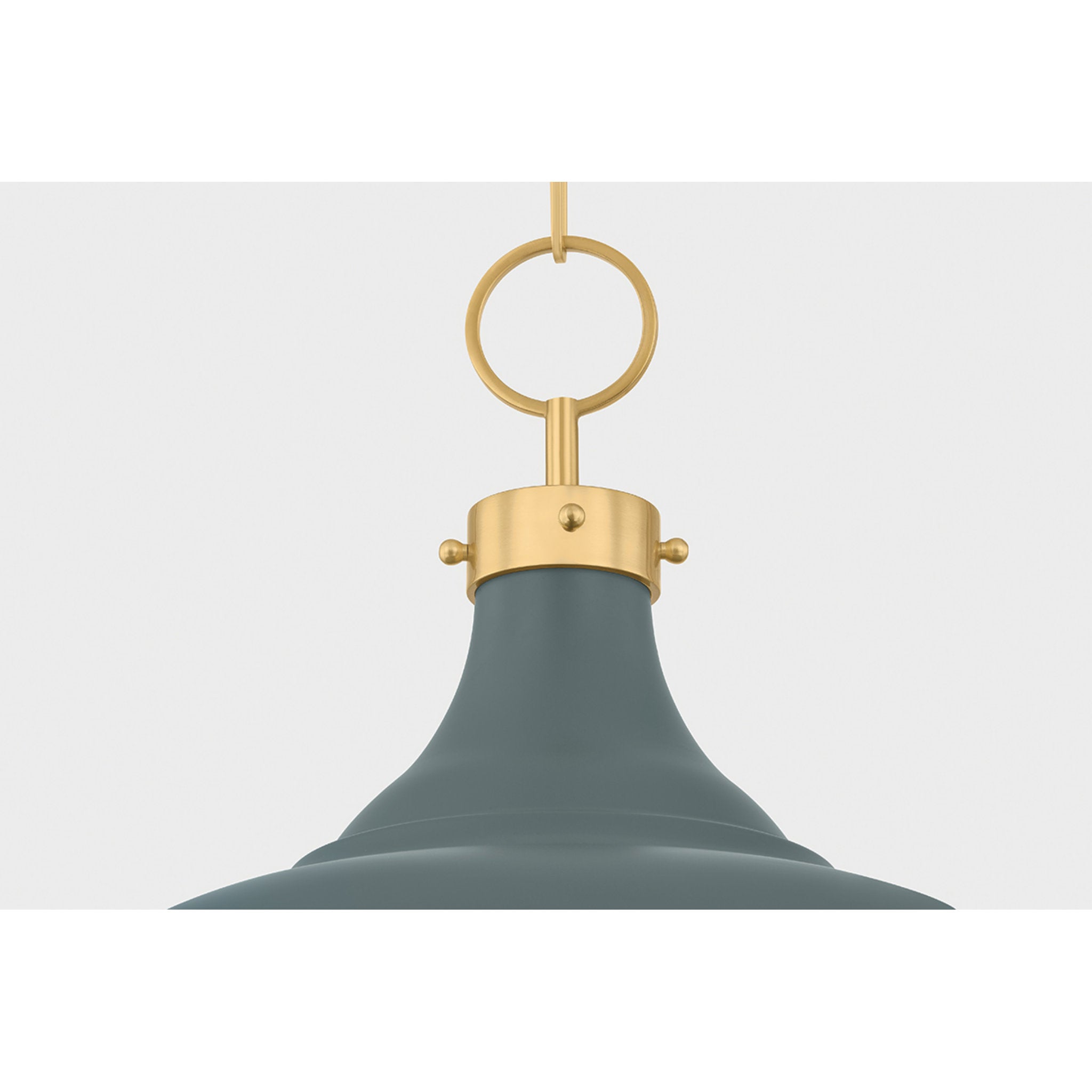 Painted No. 1 3-Light Pendant in Aged Brass by Mark D. Sikes 18.25W x 16H